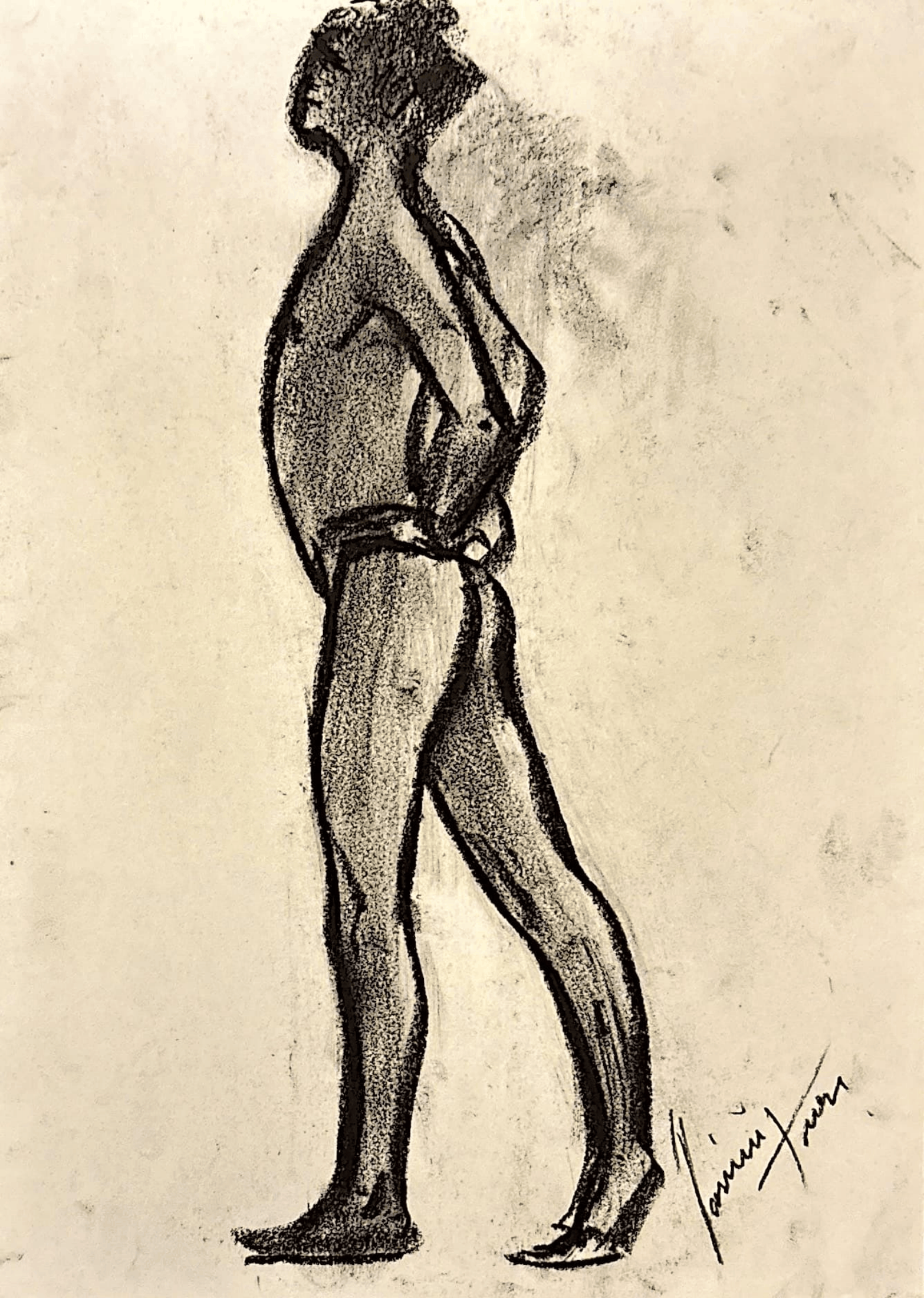 "Technical Warm-ups", charcoal on paper, 9 × 11.75 in., 2024