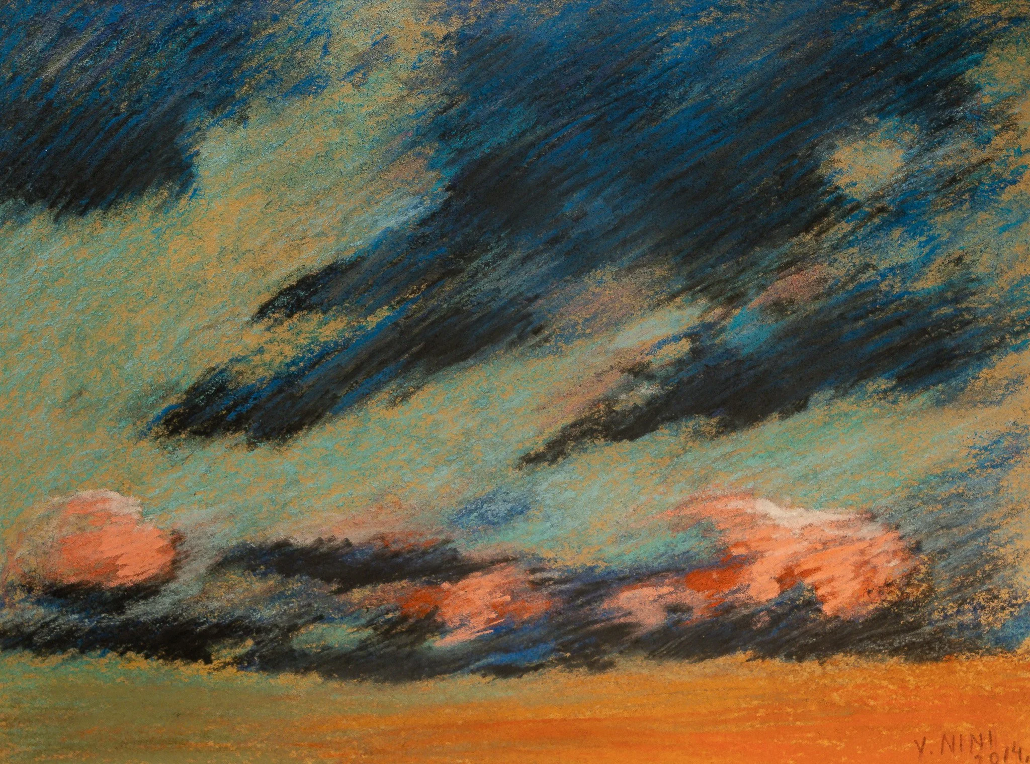 "Bruised Sky", pastel on paper, 9 × 12 in., 2014