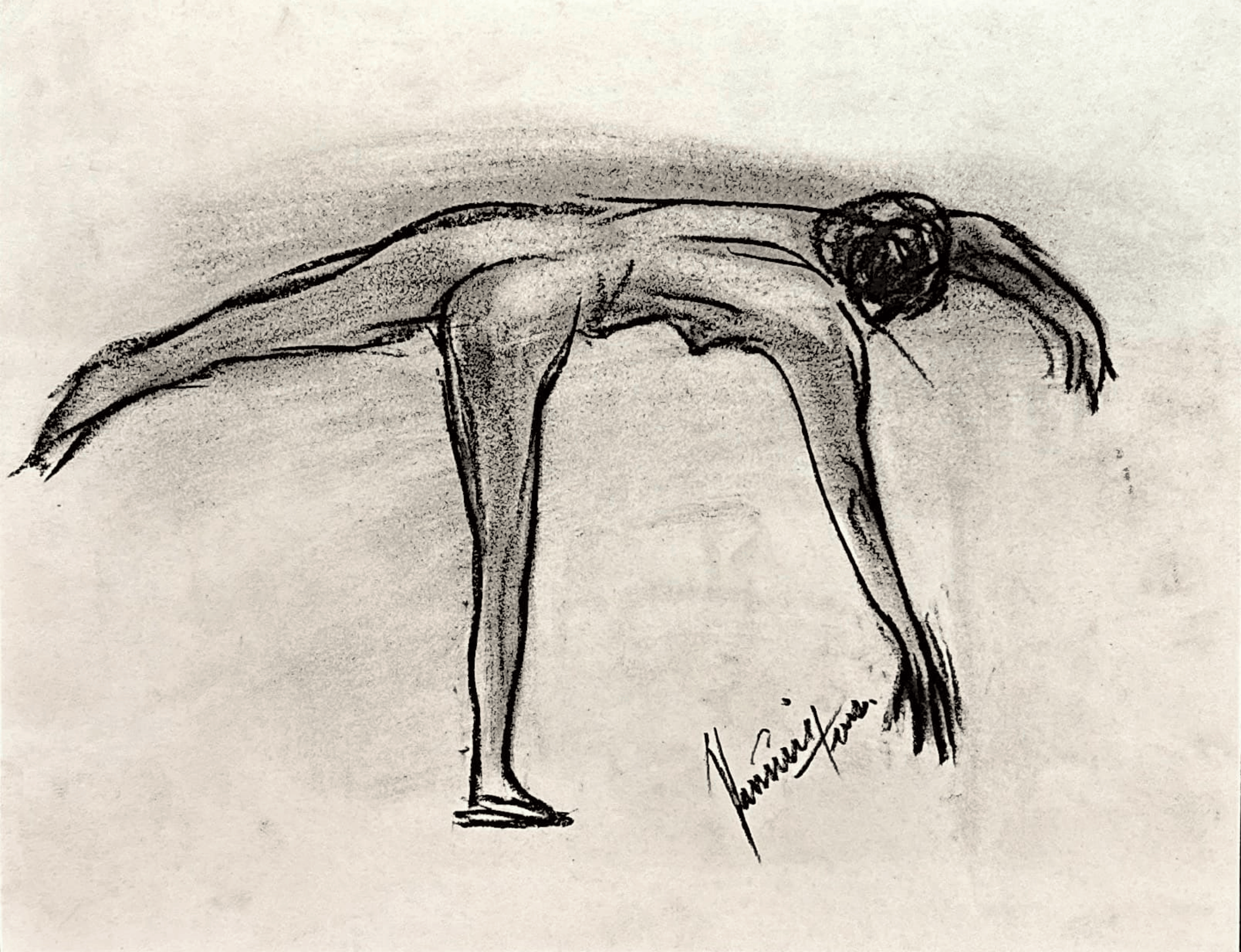 "Technical Warm-ups", charcoal on paper, 9 × 11.75 in., 2022