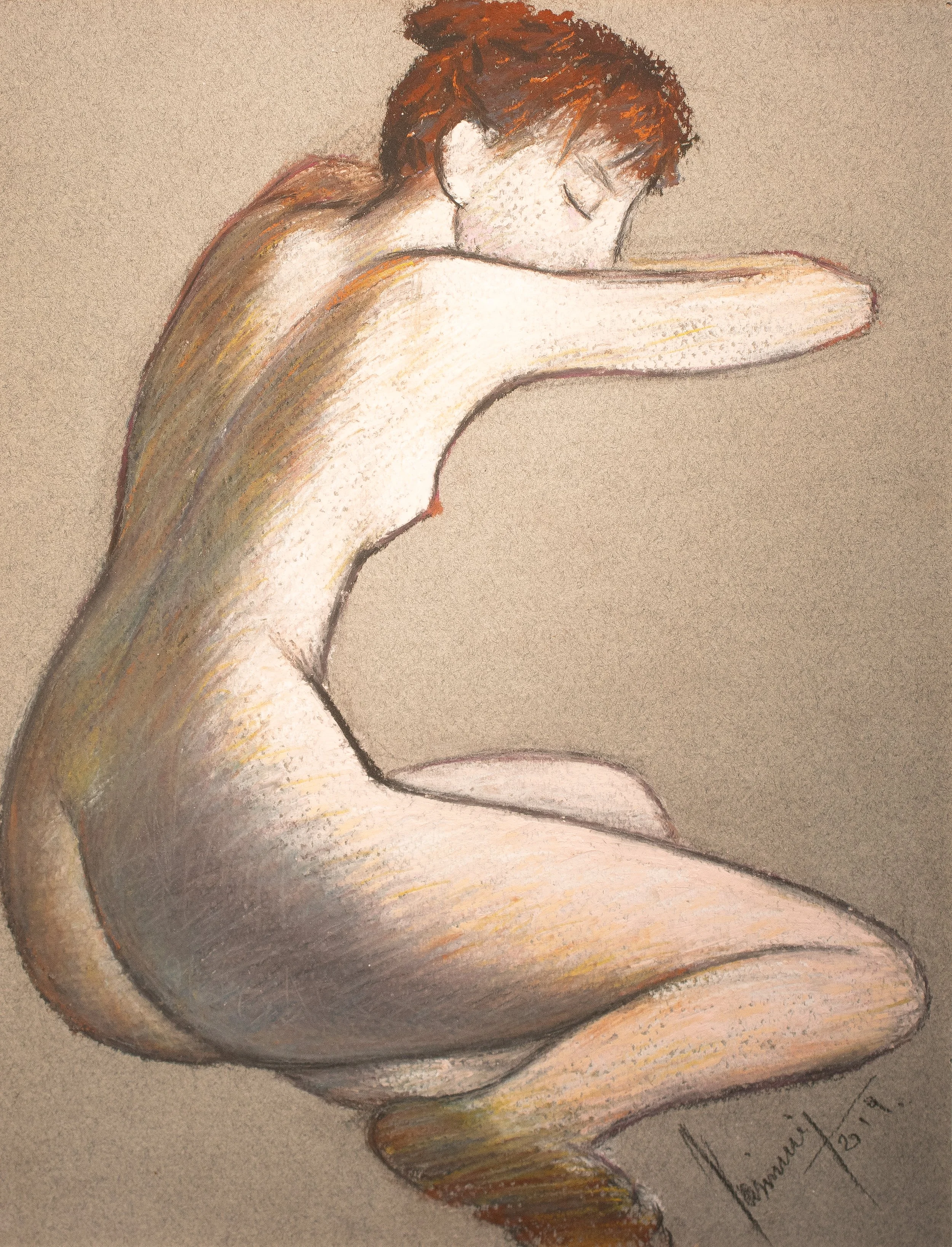 "Live Figure Studies", pastel on paper, 10 × 13 in., 2019