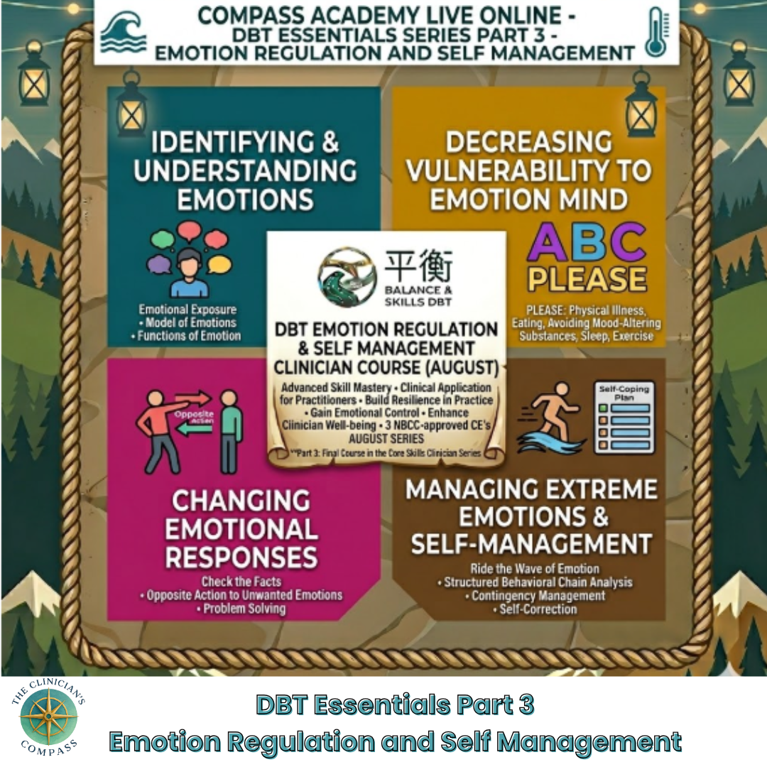 Compass Academy Live Online- DBT Essentials Series- Part 3- Emotion Regulation and Self Management