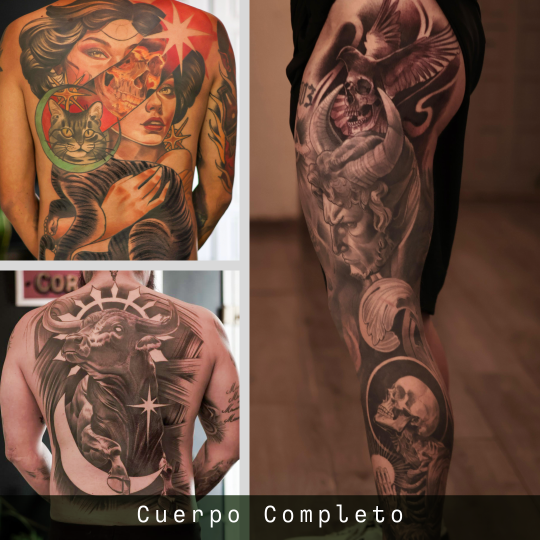 En La navaja tattoo podemos hacer esa espalda completa o ese proyecto full body que tanto has soñado, igual cover up y arreglos de tatuajes que no te hayan gustado.
