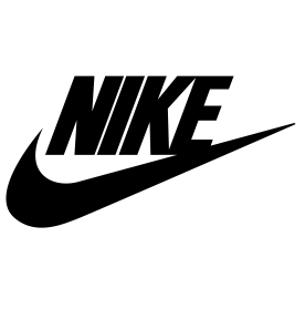 Black Nike logo with swoosh and text