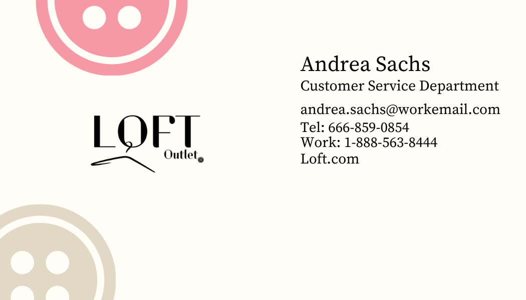 Loft Design Business Card Front