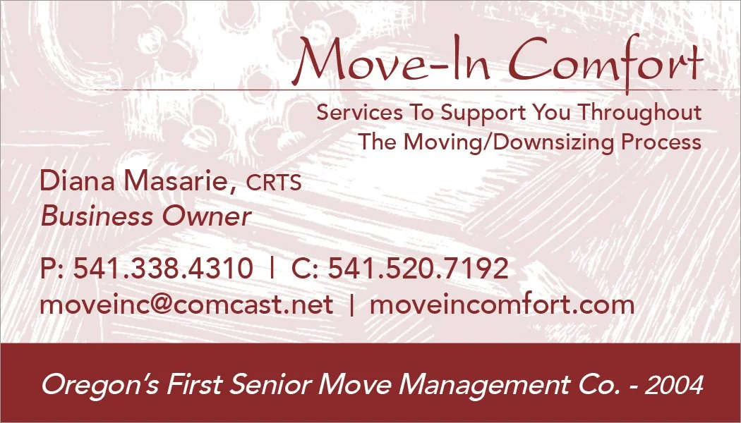 Move-In Comfort Business Card by Em GRAPHICS art LLC