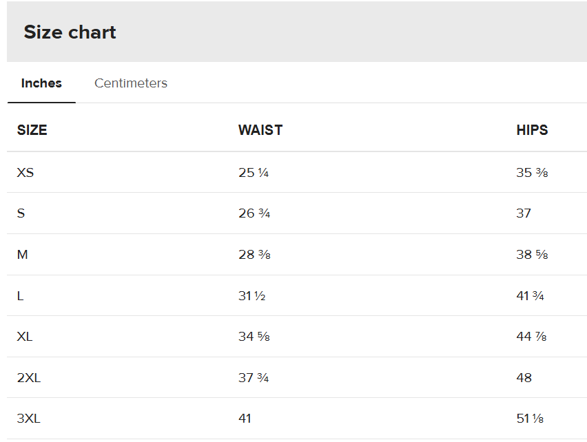 High waisted bikini bottom size chart.png