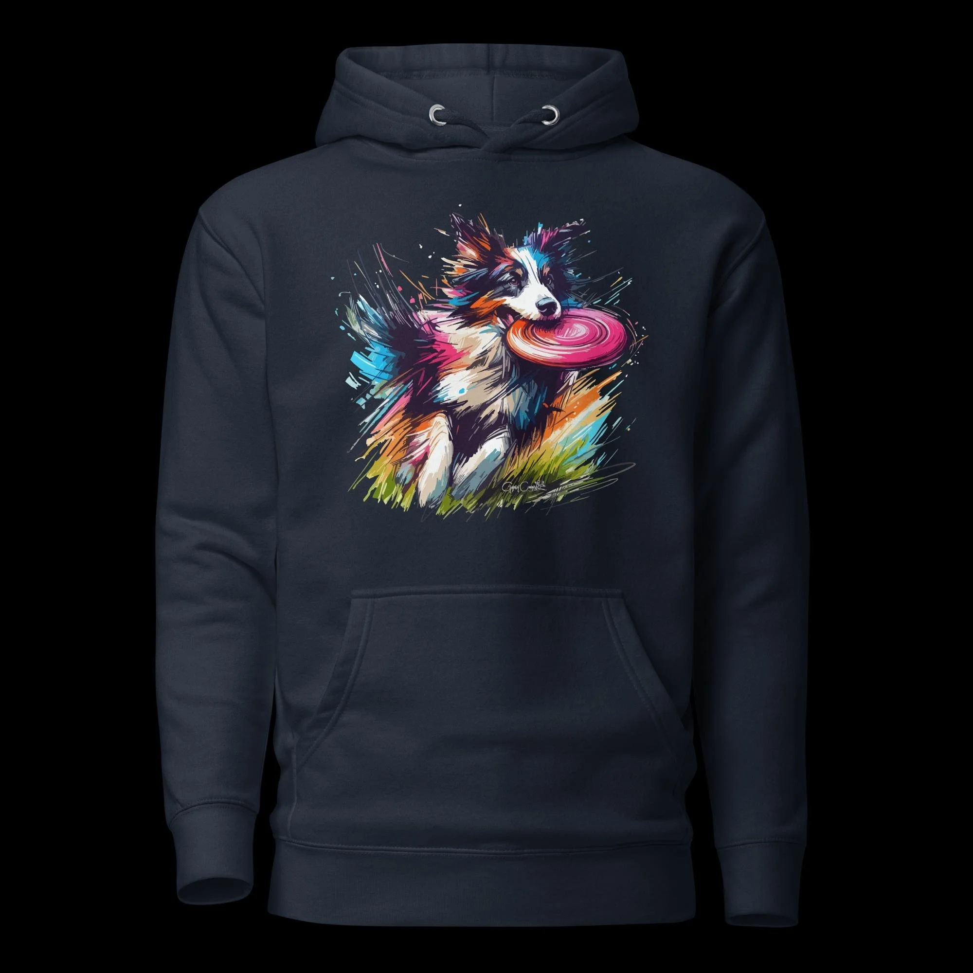 U-H-N-004-M - Disc Dog - Australian Shepherd - 1 - Unisex Hoodie