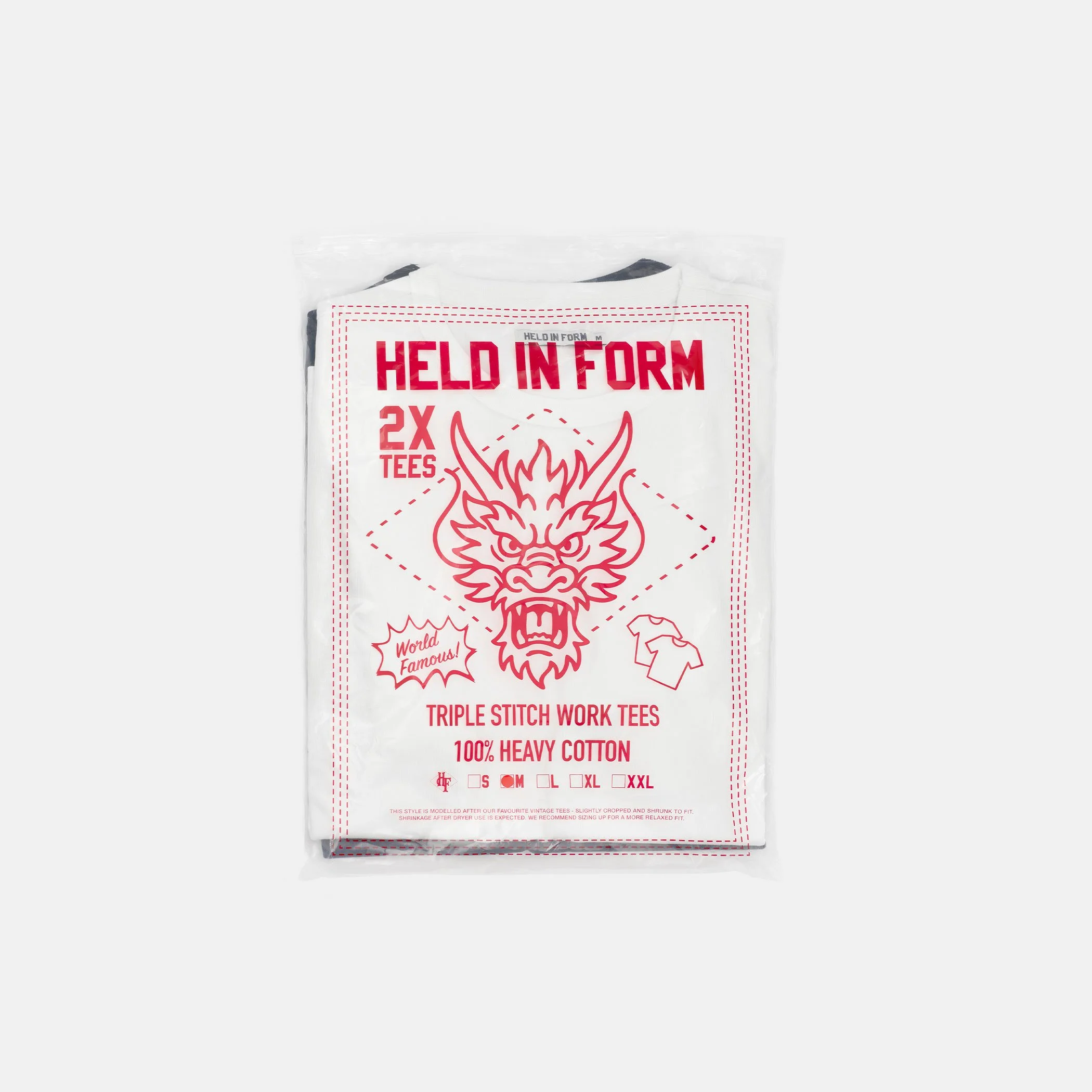 2 Pack: Triple Stitch Work Tees - Black/White