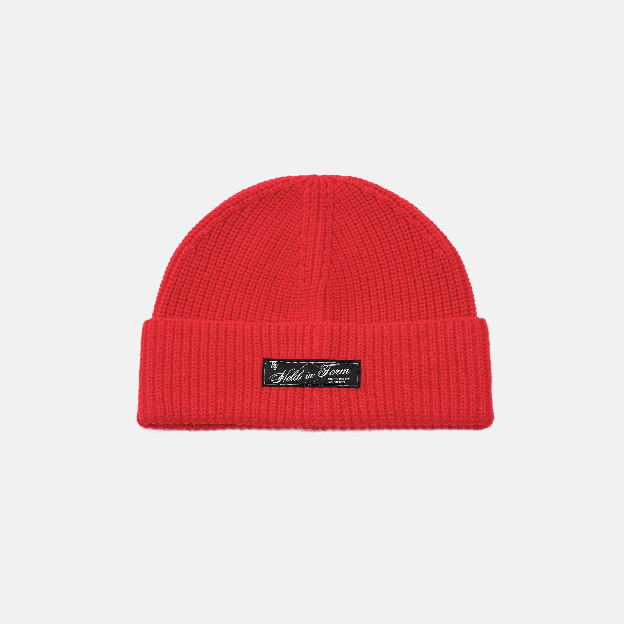 Merino Rib Watch Cap - Crimson