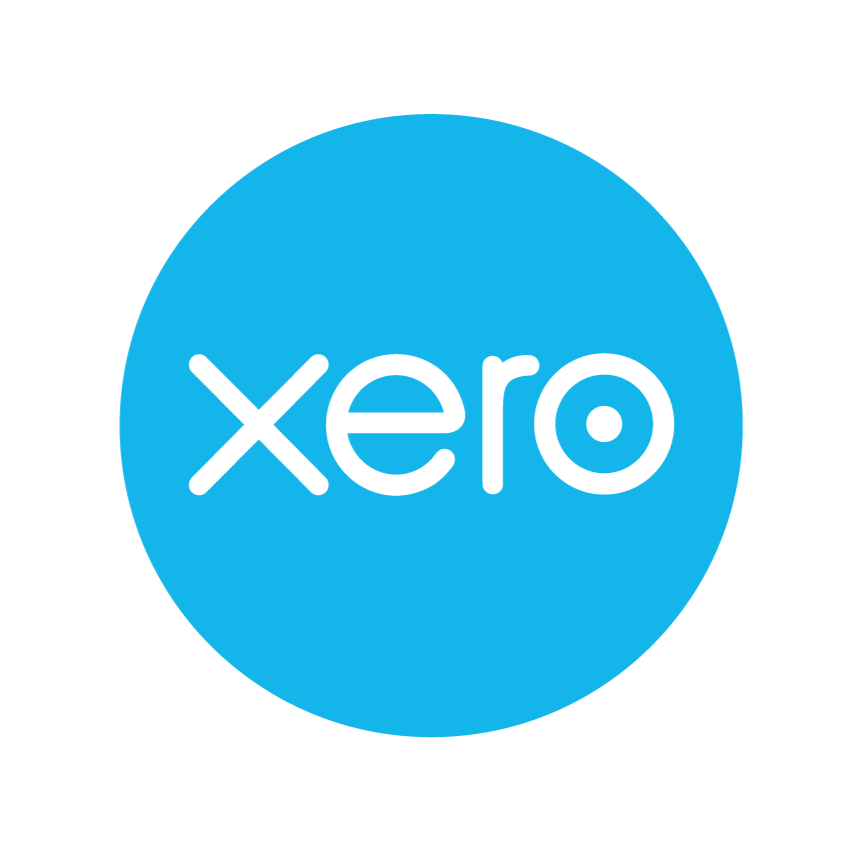 Xero logo with white text inside a blue circle