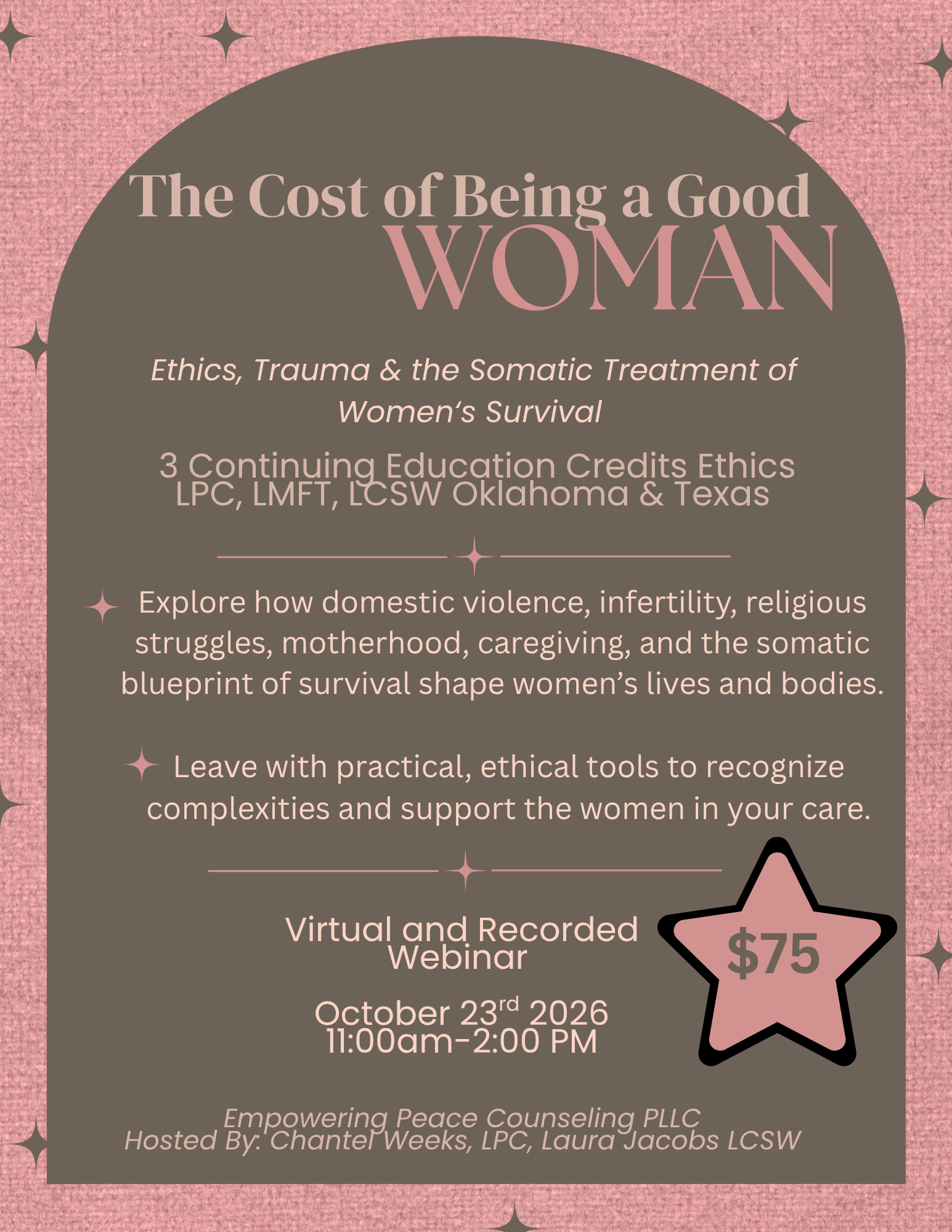The Cost of Being A Good Woman CEU Event