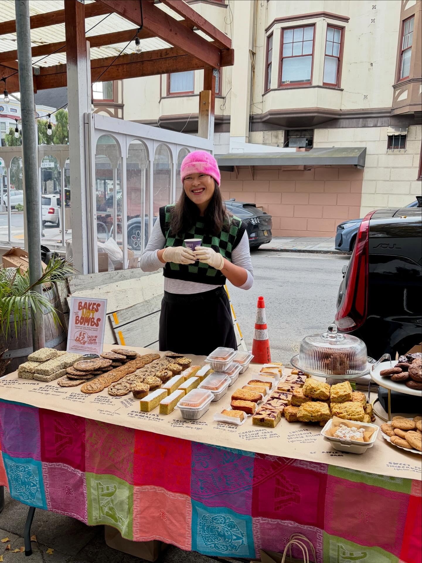 another month, another bake sale! this month we raised $760 for @alamedafoodbank plus over 50lbs of non-perishable food items that will be delivered today! major thanks to @adeshayee for manning the table yesterday, and to all our amazing bakers!!!

