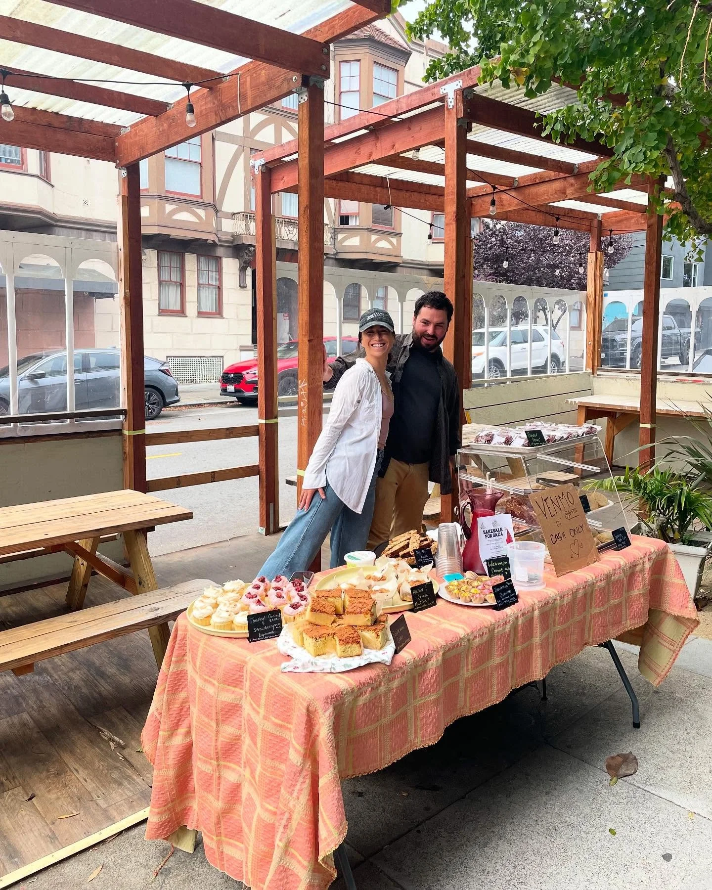 first BAKES NOT BOMBS! bake sale went swimmingly!! well, it started out a little stressful tbh 😆 but we rolled with it and to our surprise, we sold out of every last item. 

all $1,033!!! has been donated directly to @thesameerproject to support the