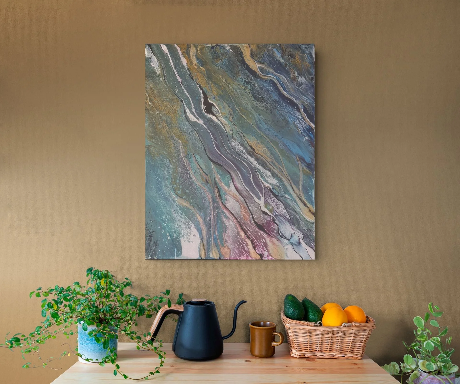 Flow - Confluence I | Conceptual Piece | Mixed Media on Canvas | 20" x 16"