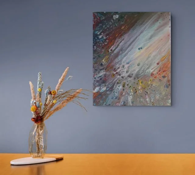 Flow - Comets  | Conceptual Piece | Mixed Media on Canvas | 12" x 10"
