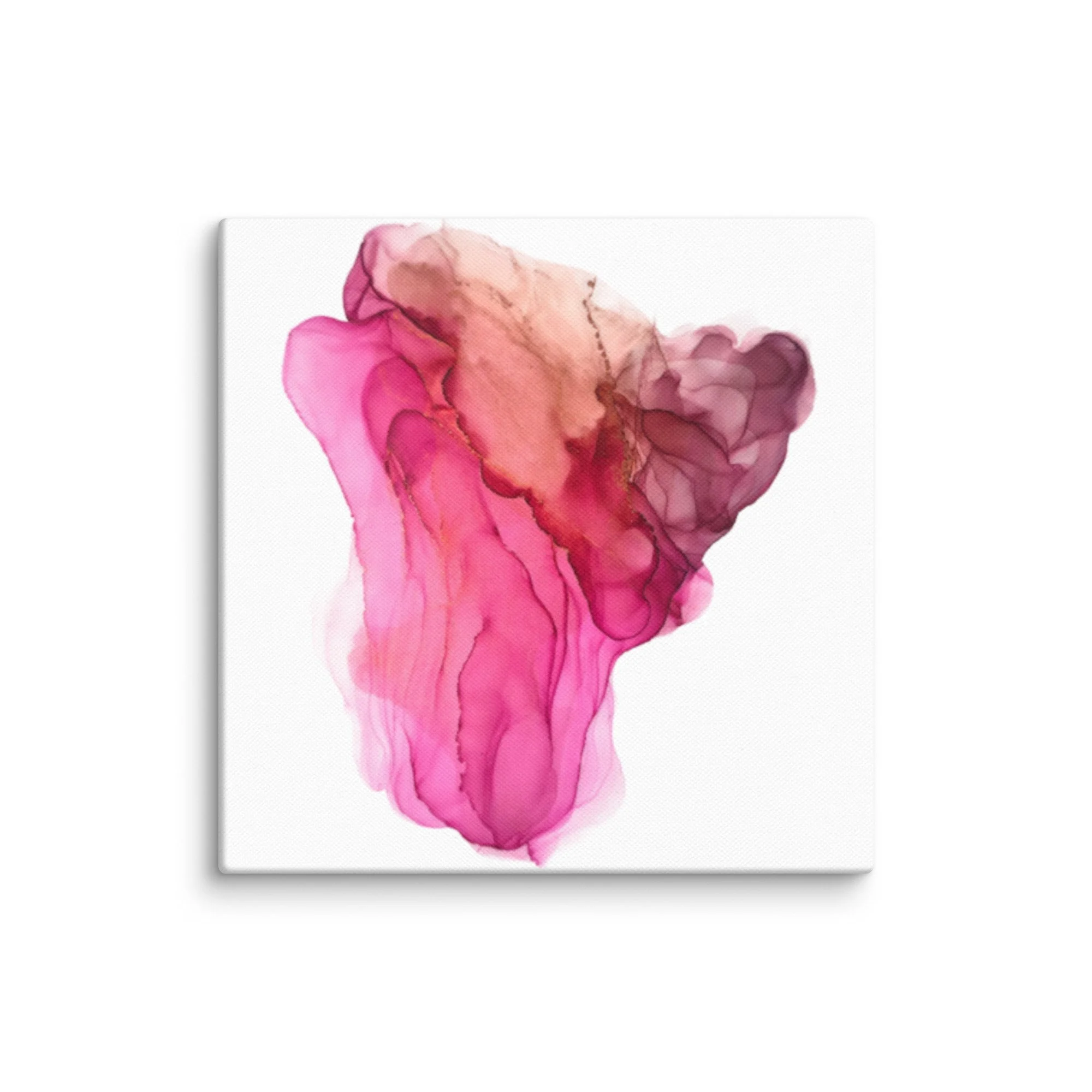 Pink Blush & Mauve Bloom - 6" x 6" - Inkwork Print on Canvas