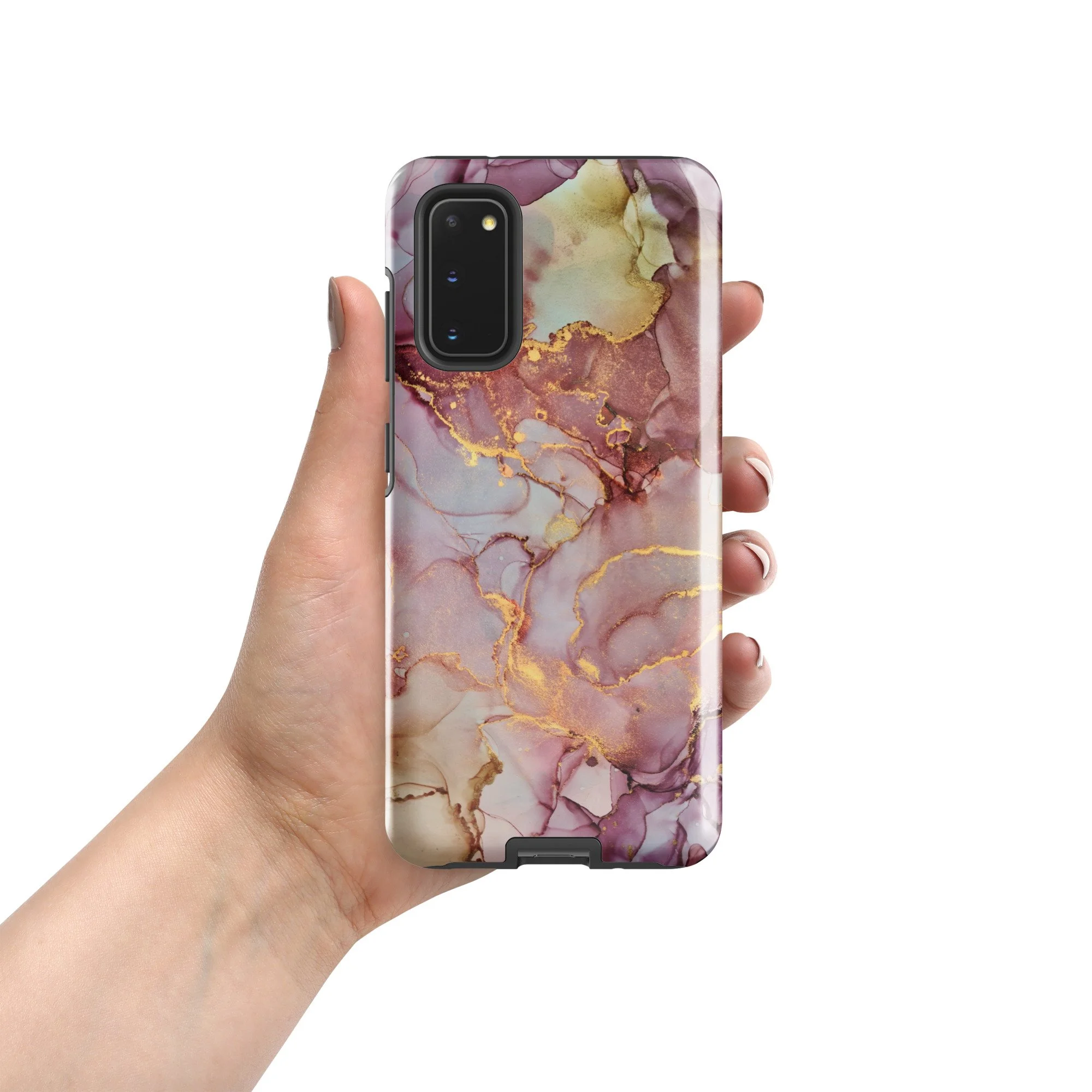 Samsung® Tough Case - Pink Plum & Gold Marble