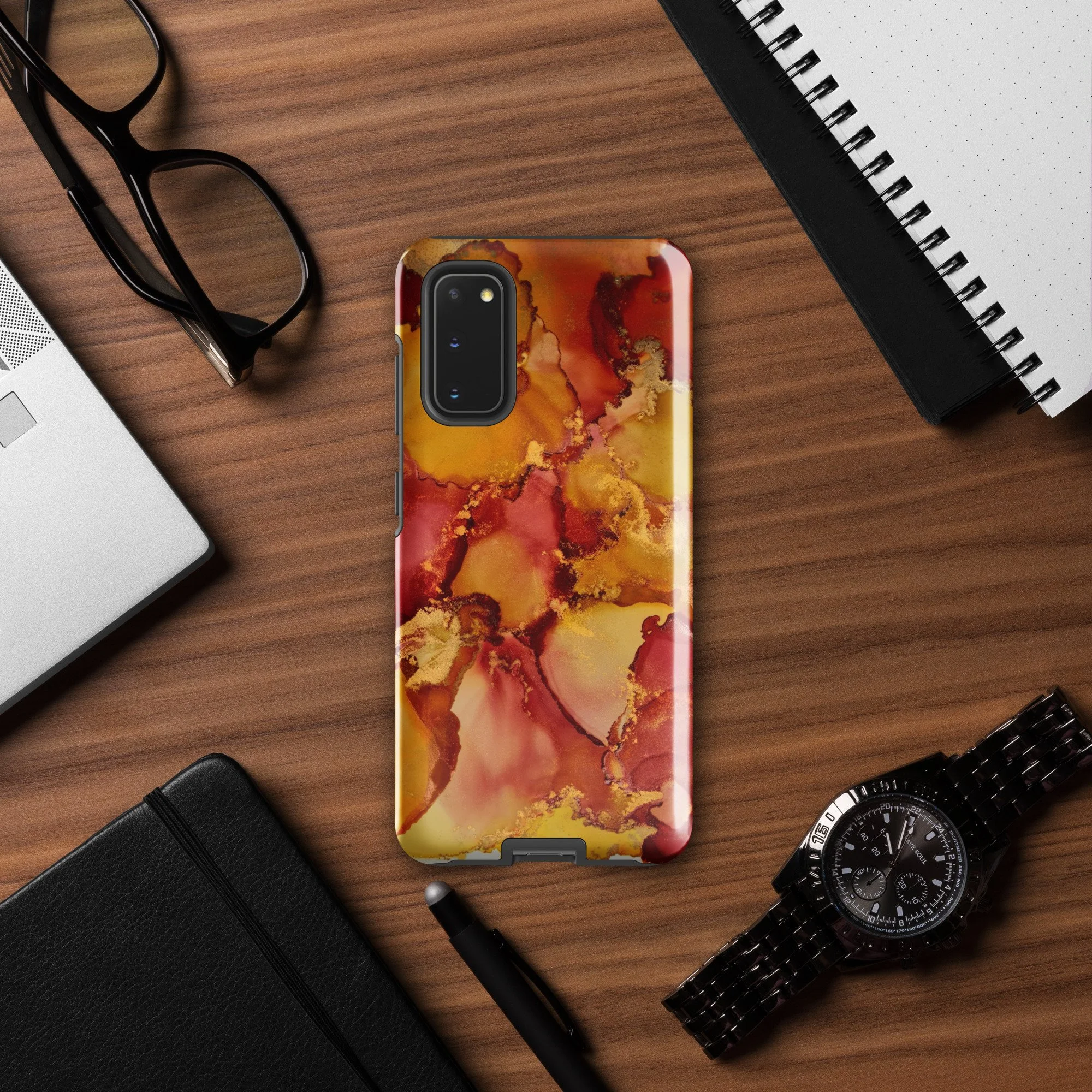 Samsung® Tough Case - Red Yellow & Gold Marble