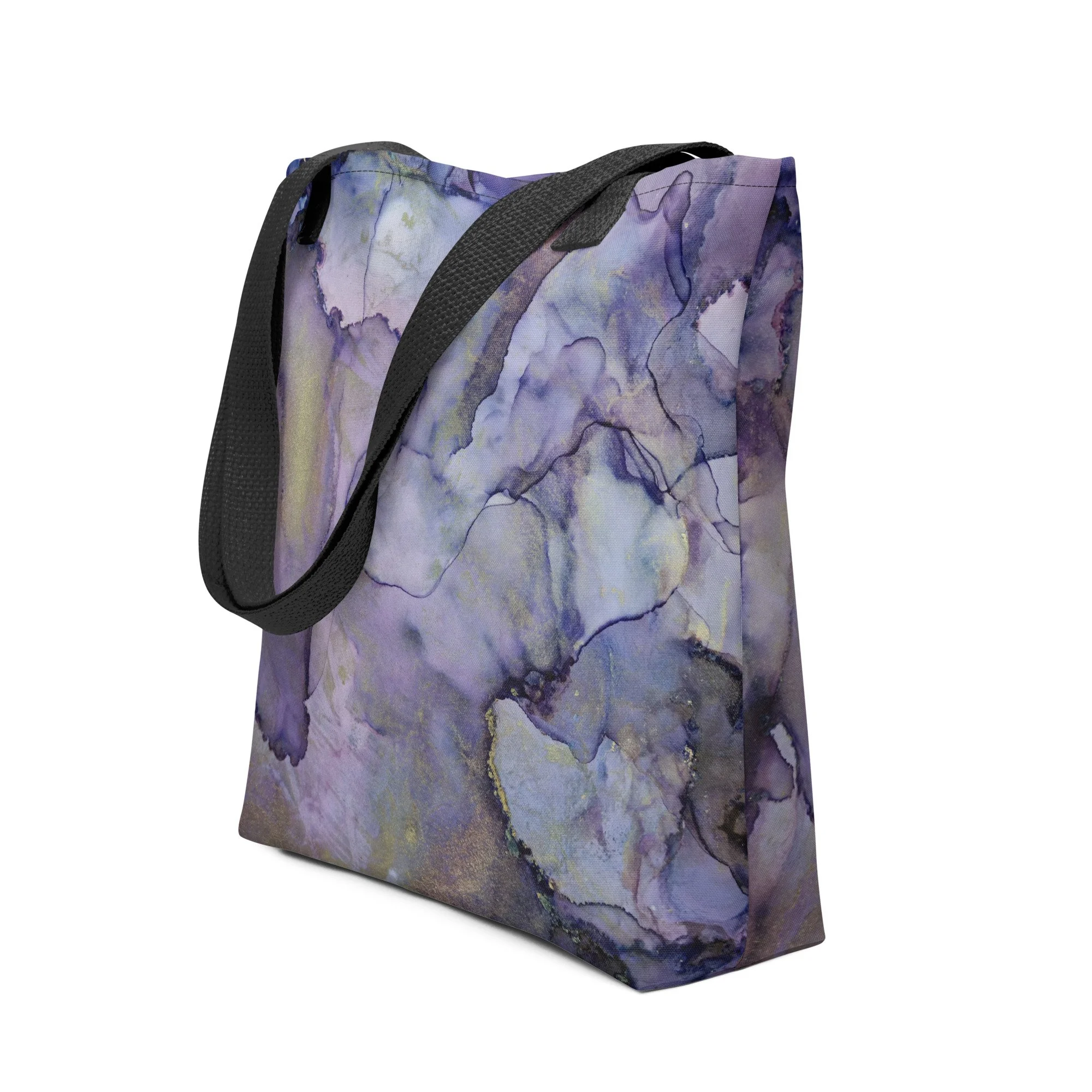 Tote bag - 15" x 15" - Purple & Gold Marble