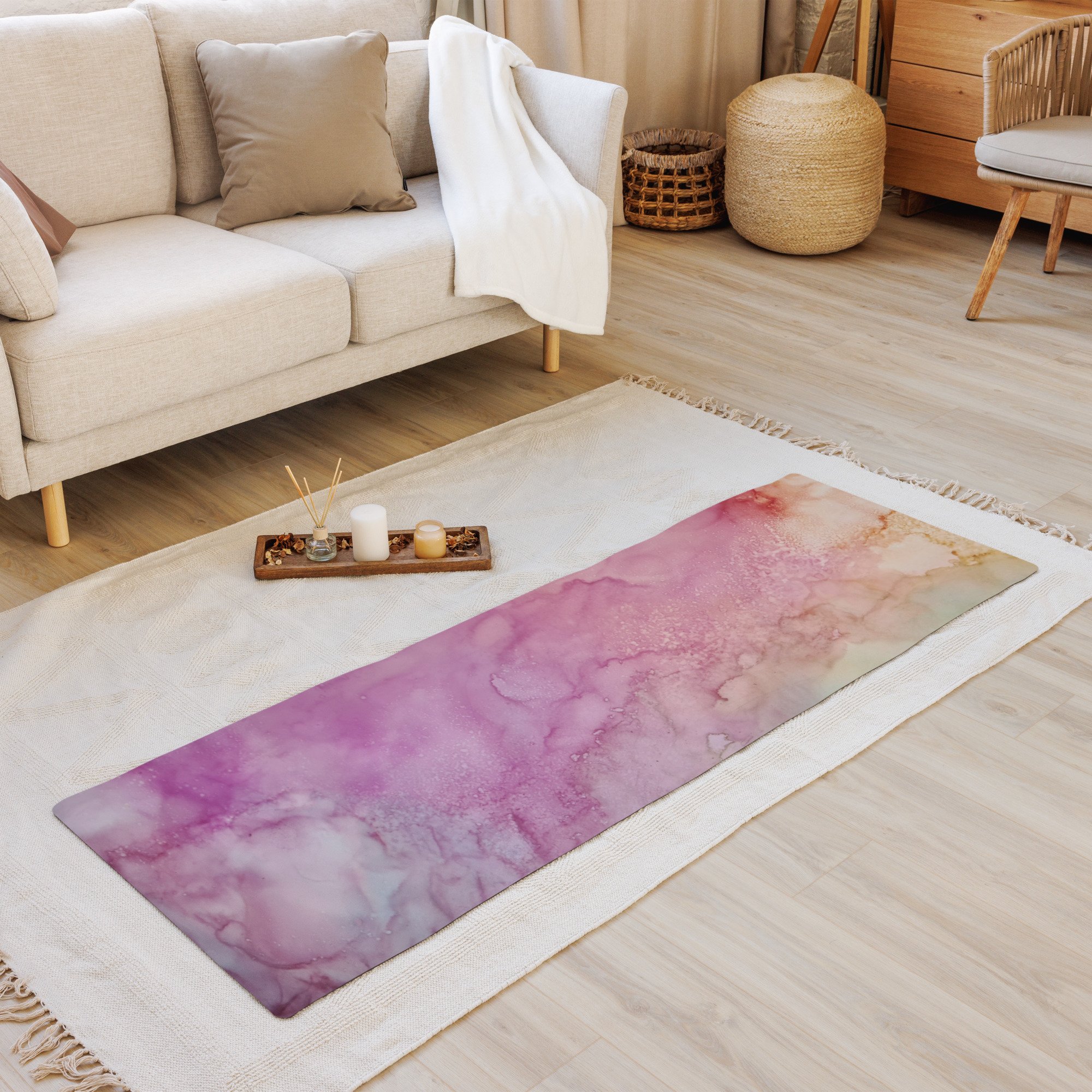 Yoga mat - Pink & Blush