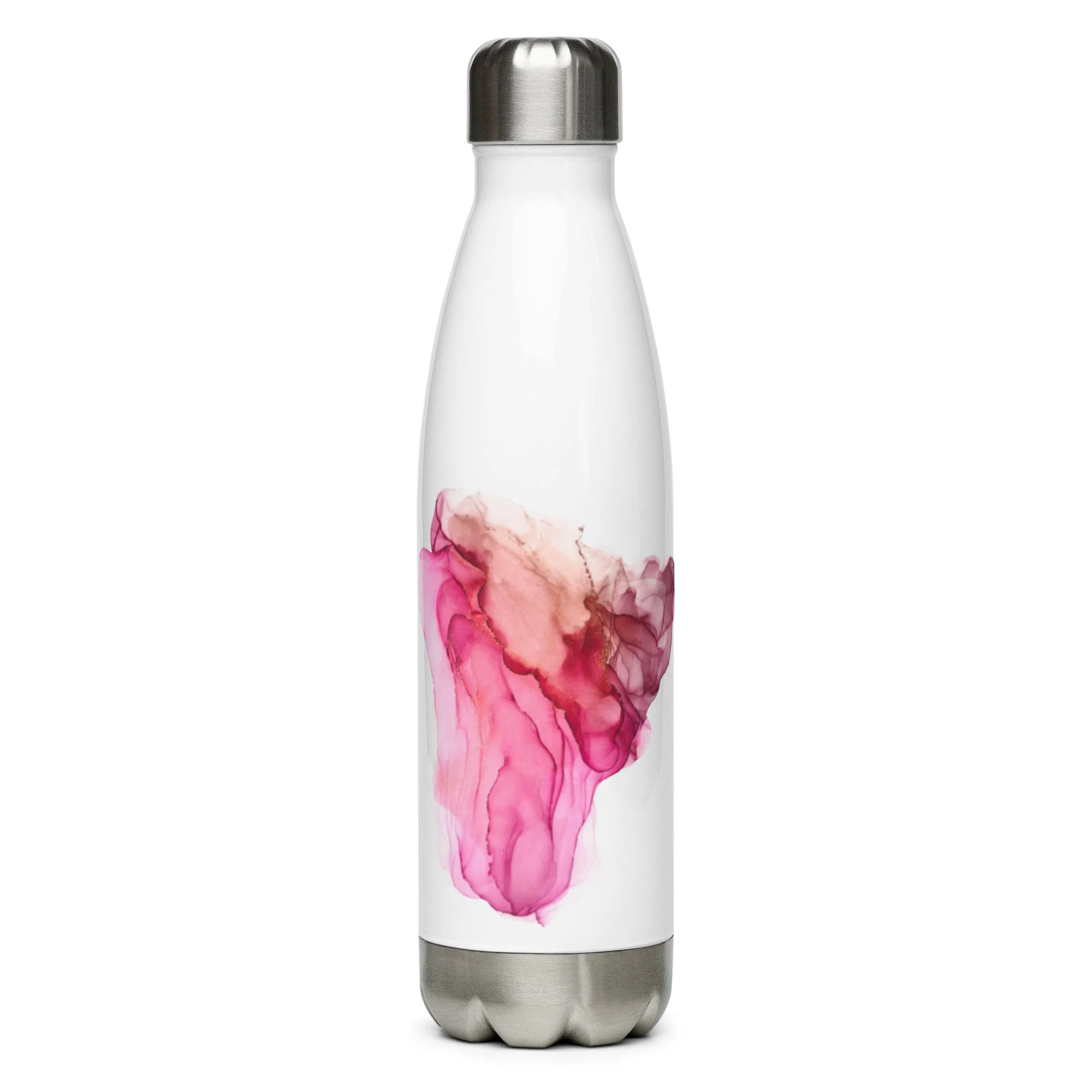Stainless steel water bottle - Pink Blush & Mauve Bloom