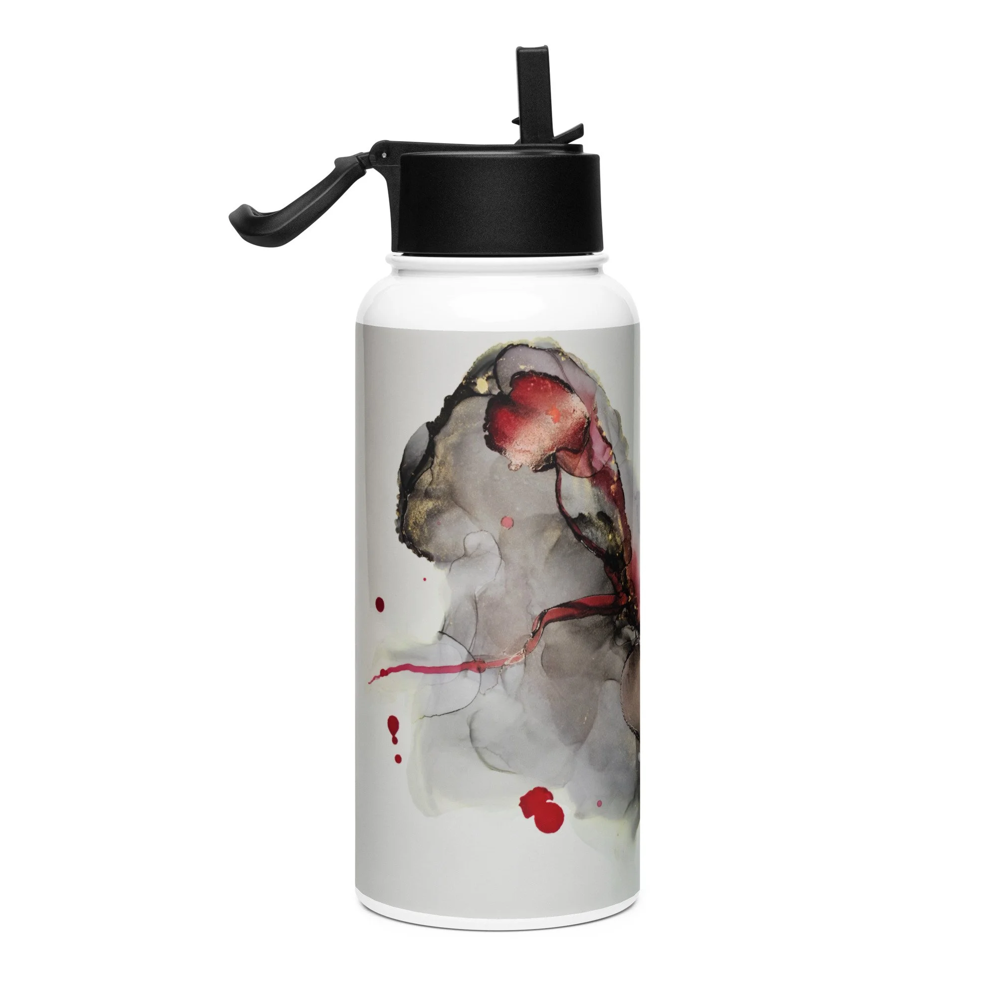 Stainless steel water bottle with a straw lid - Veins