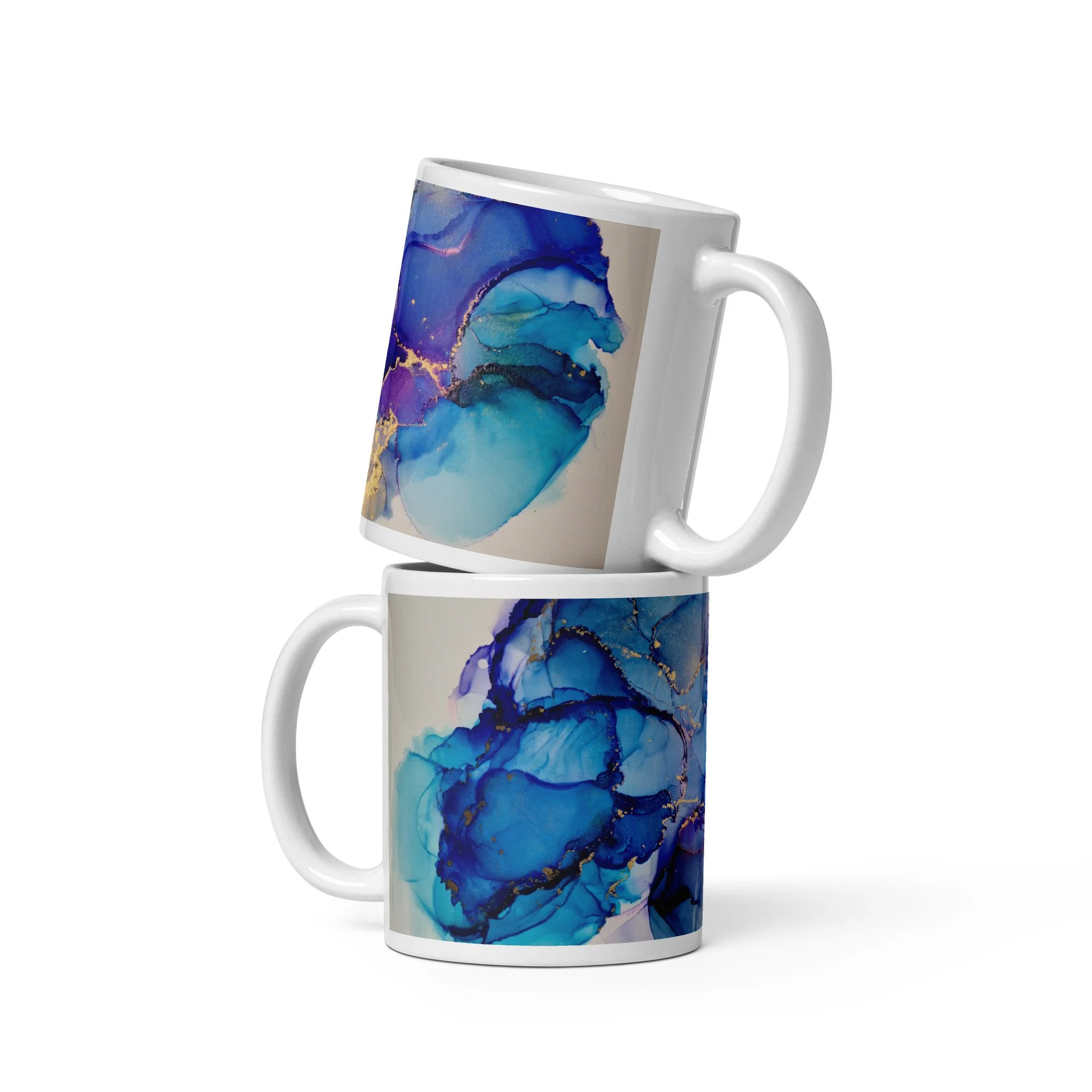 White glossy mug - Lapis Lazuli