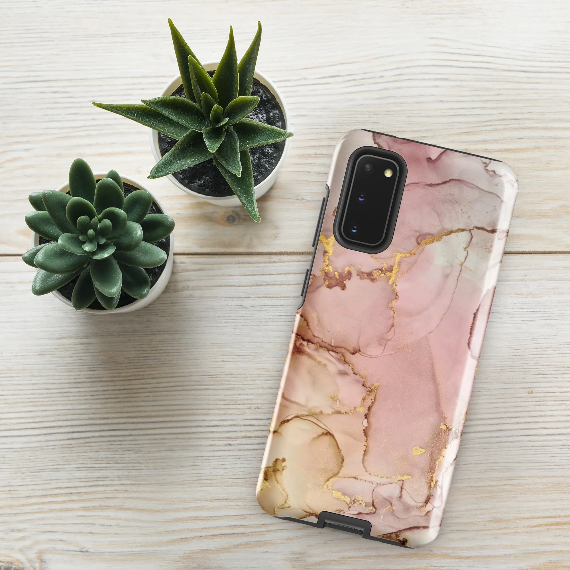 Samsung® Tough Case - Pink Beige & Gold Marble