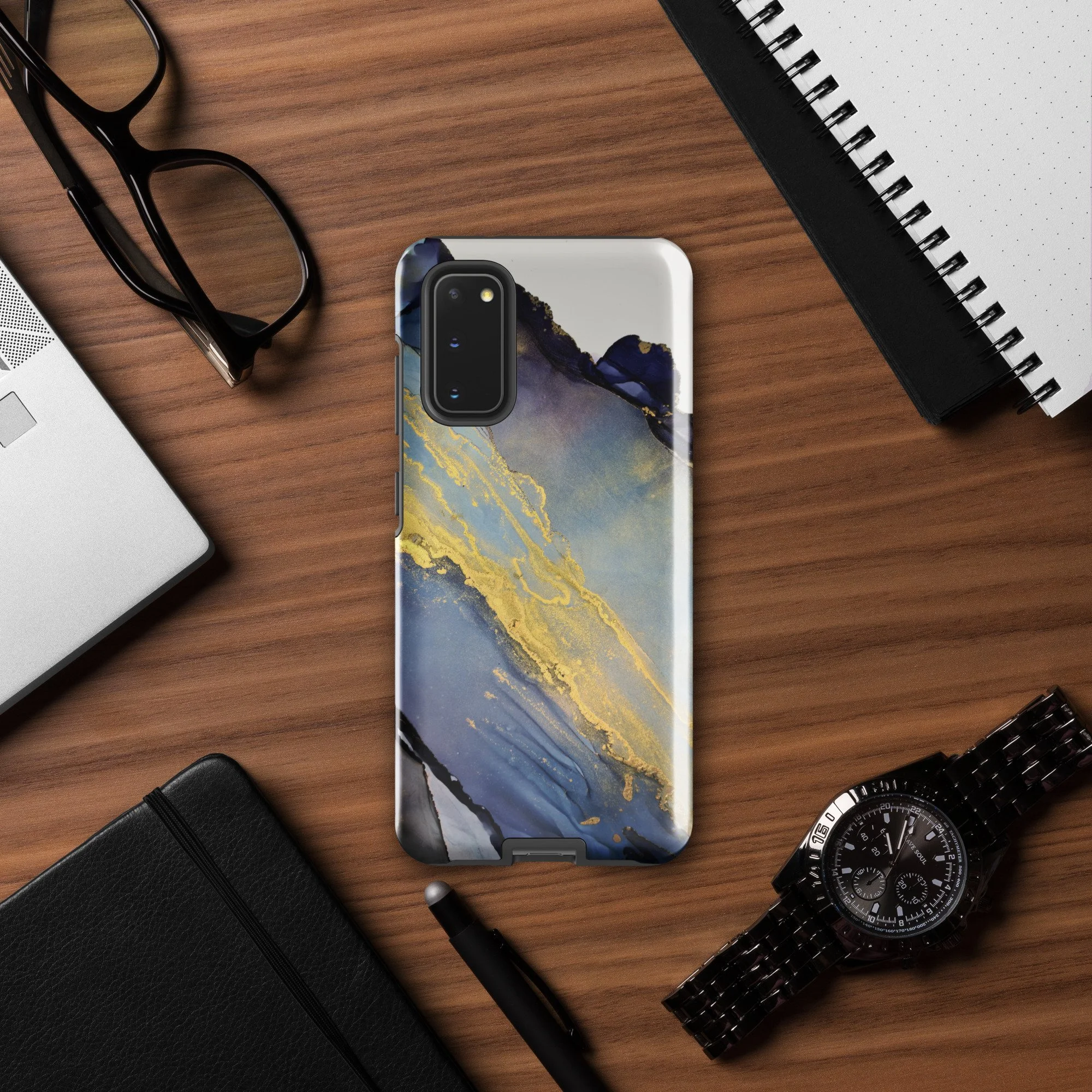 Samsung® Tough Case - Blue Black & Gold Marble