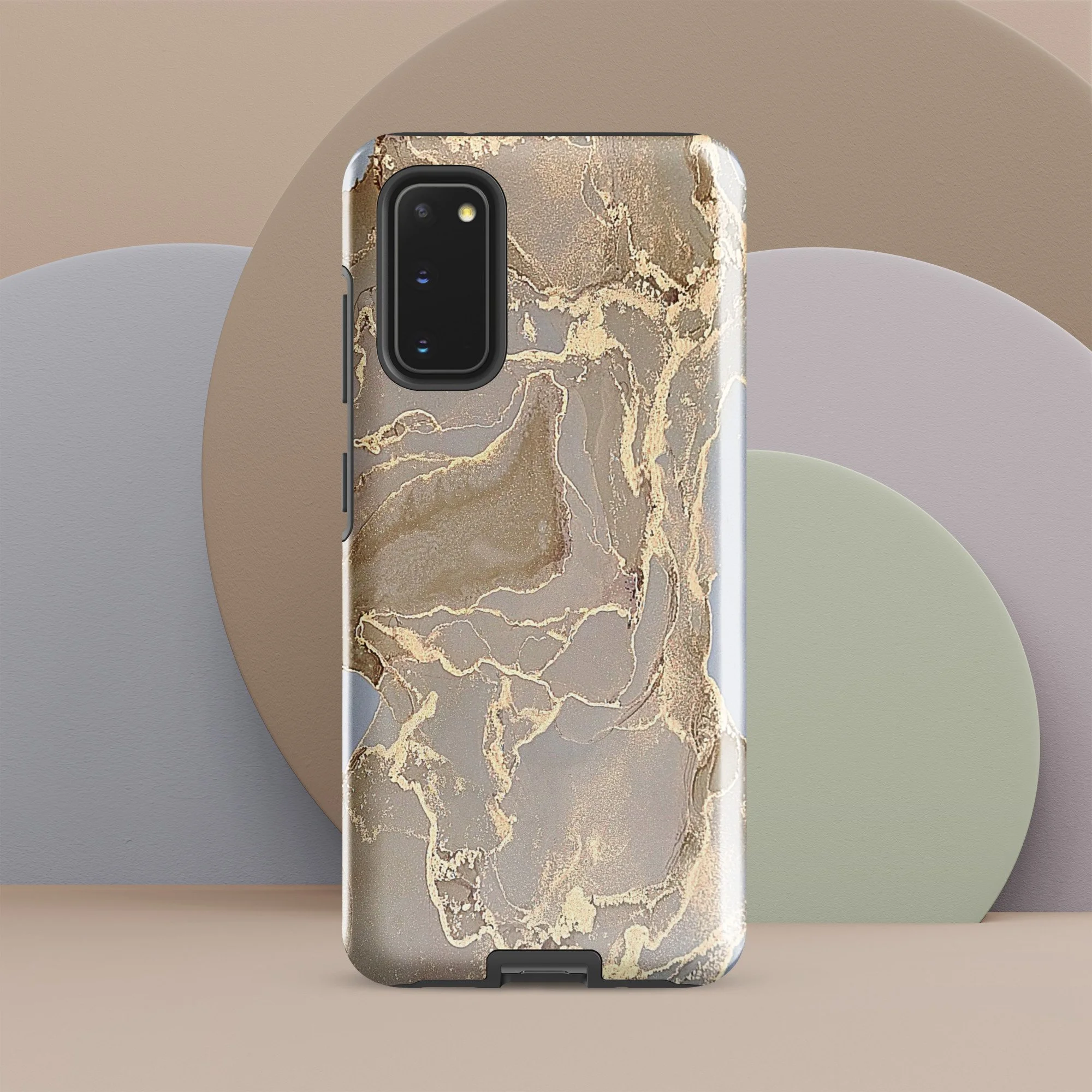 Samsung® Tough Case - Beige & Gold Marble