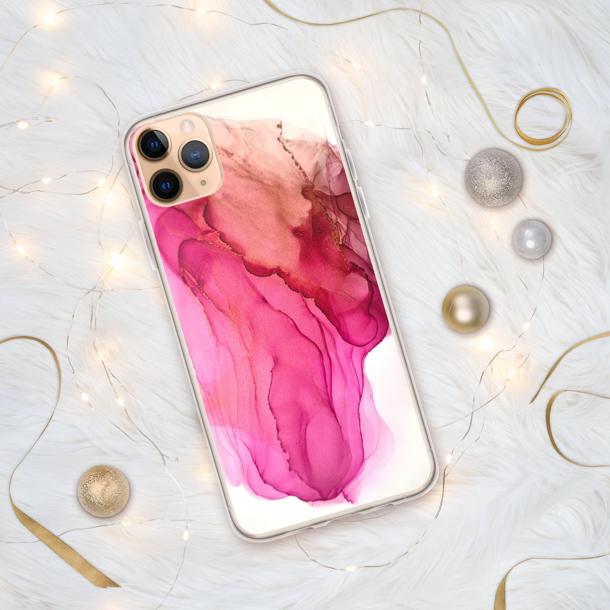 iPhone® Clear Case - Pink Blush & Mauve Bloom