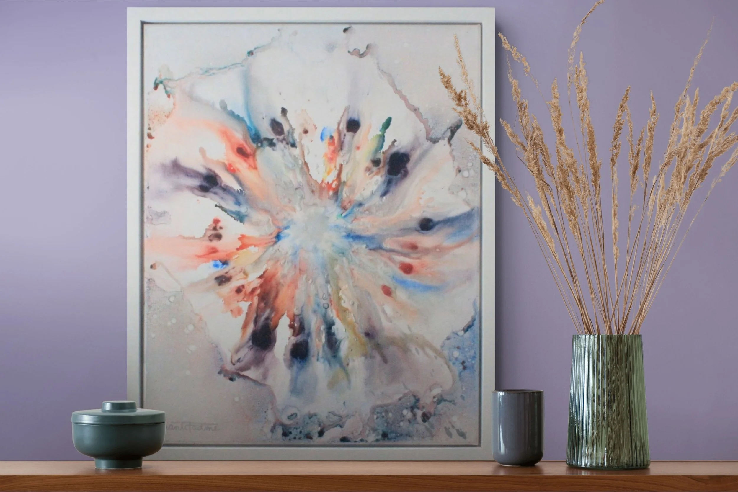 Expansion I | Minimalist Conceptual Piece | Framed | Mixed Media on Canvas | 20" x 16"