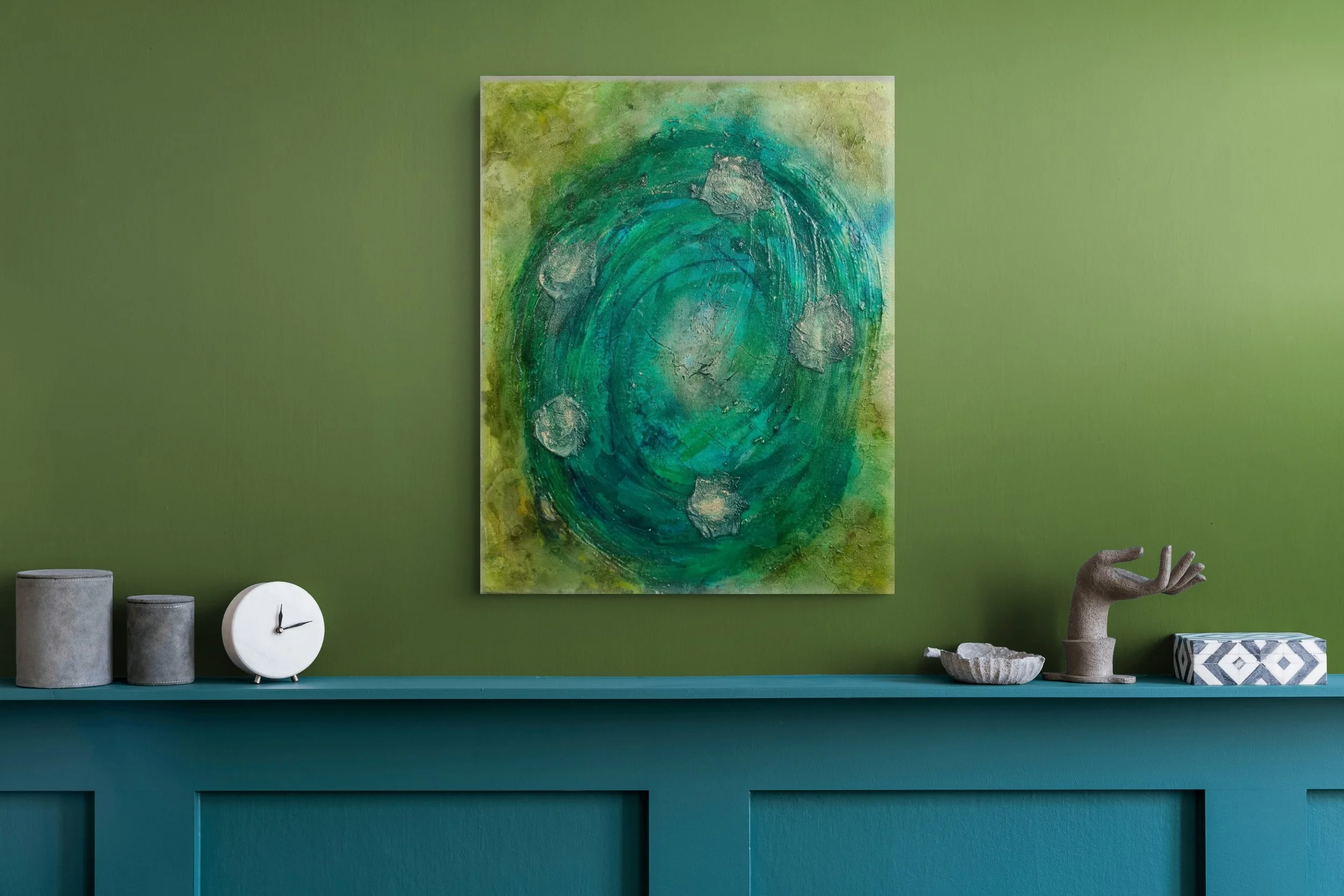 Nagas  | Conceptual Piece | Framed | Mixed Media on Textured Canvas | 20" x 16"