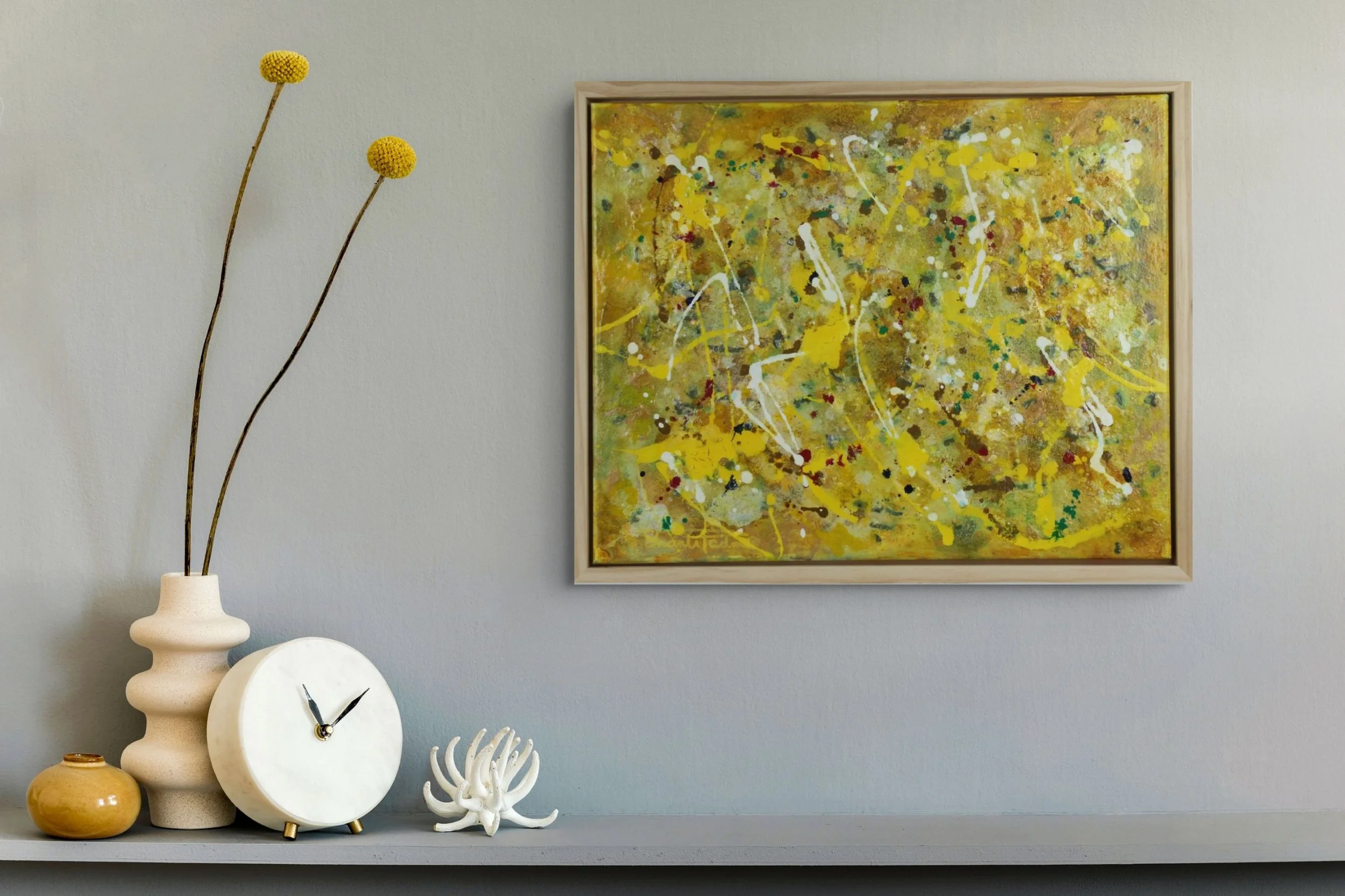 Earth - UnKlimt Kiss | Conceptual Piece | Framed | Mixed Media on Textured Canvas | 20" x 16"