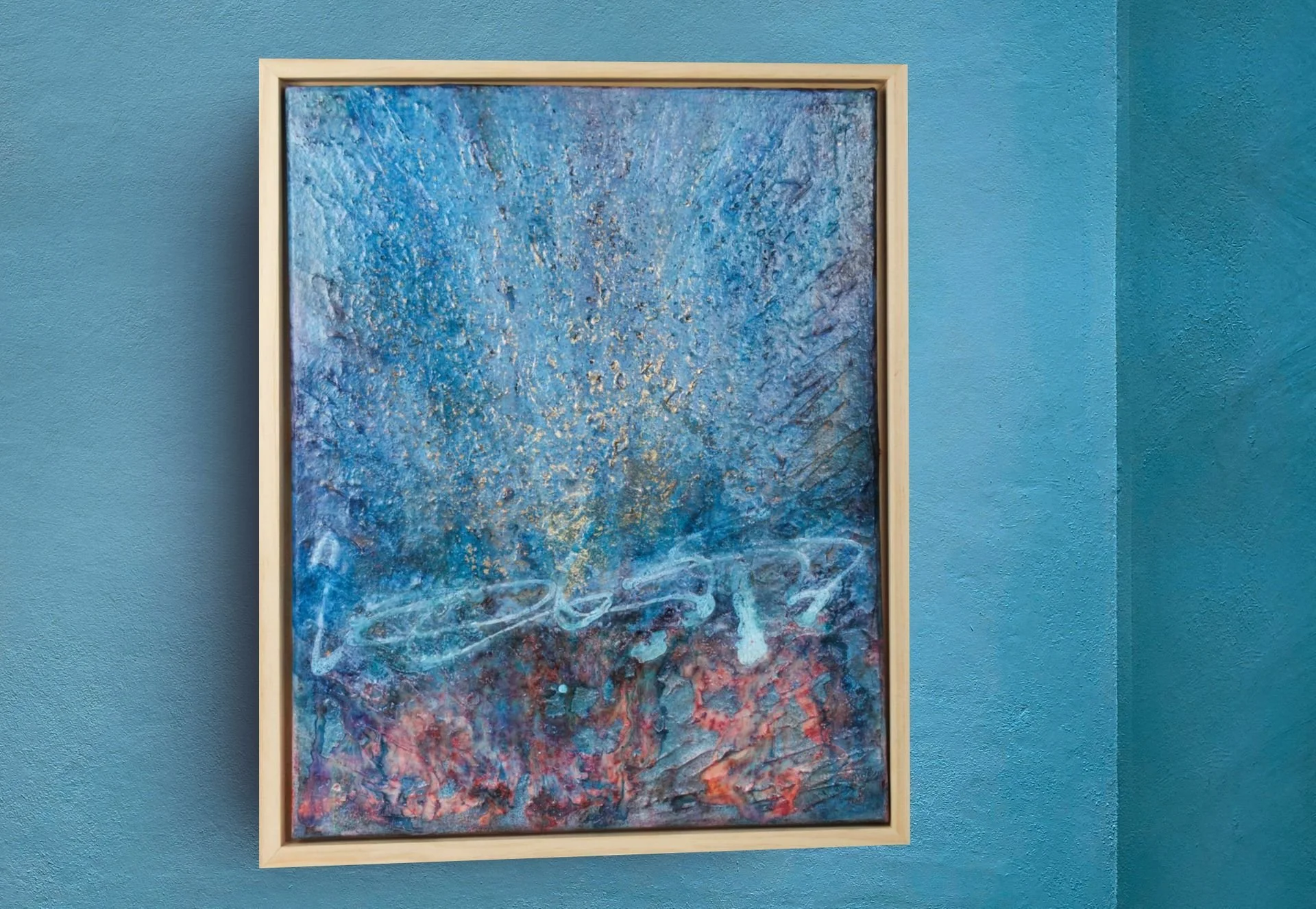 SOLD - Peacock Dream  | Conceptual Piece | Framed | Mixed Media on Textured Canvas | 20" x 16"