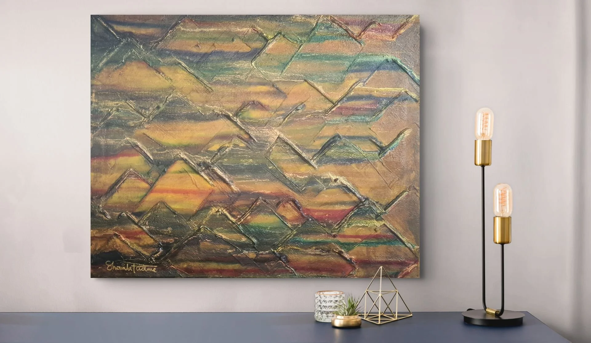 Mountain Mist  | Conceptual Piece | Framed | Mixed Media on Textured Canvas | 20" x 16"