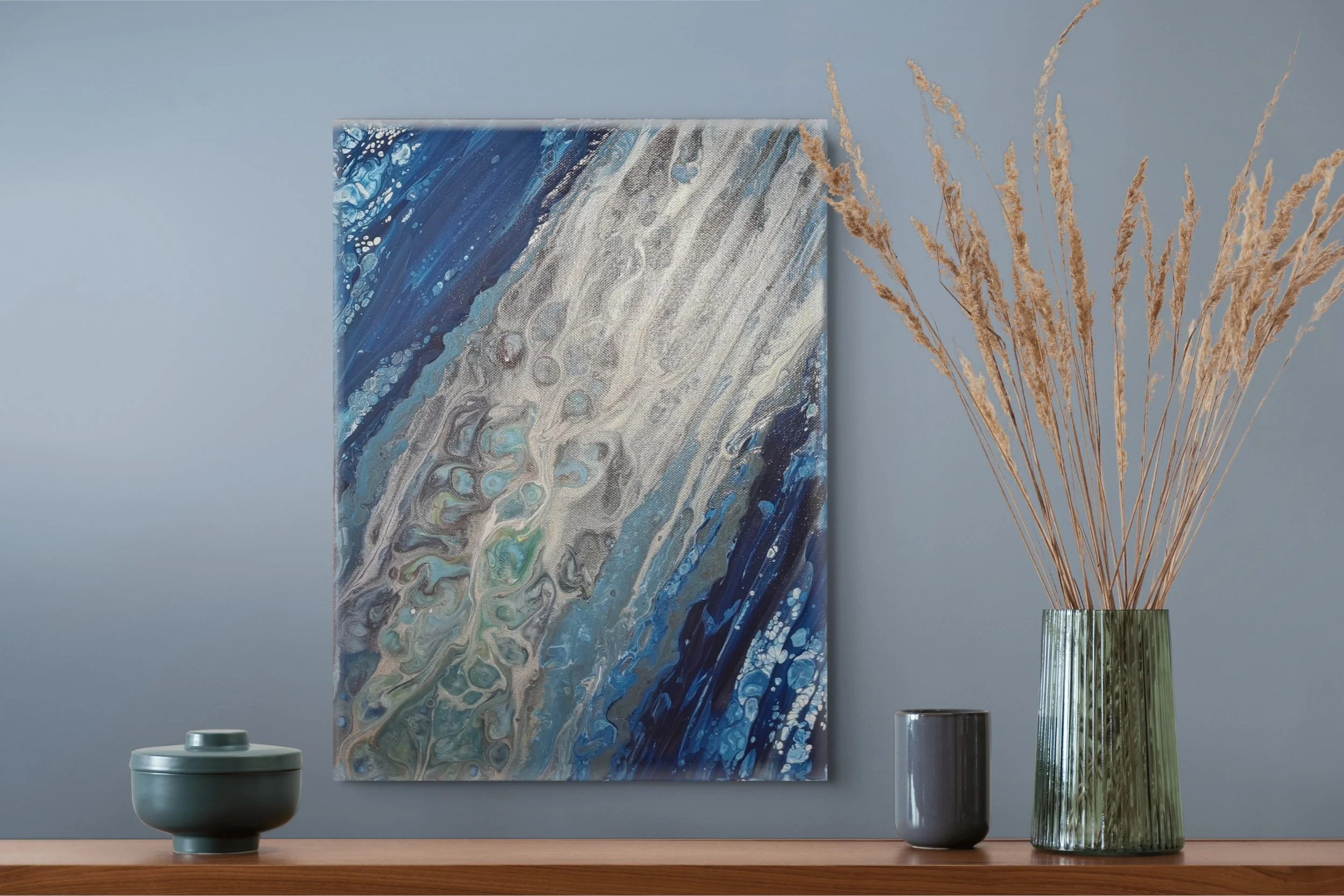 Flow - Confluence II | Conceptual Piece | Mixed Media on Canvas | 12" x 16" x 1.5"