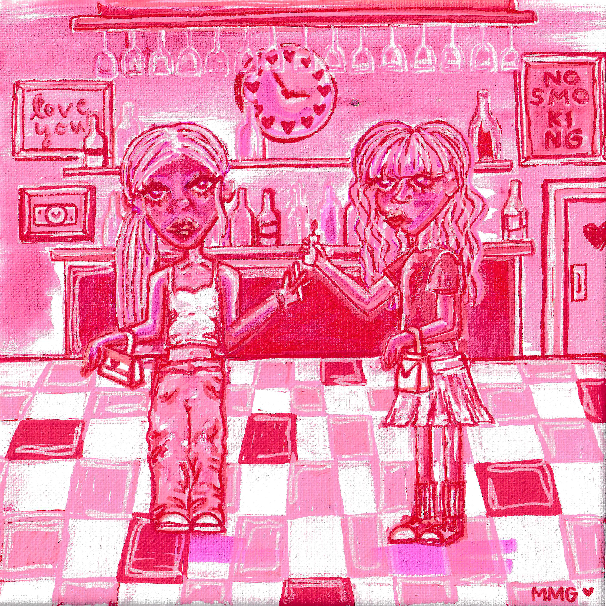 "Pretty Pink Pals" Original Painting