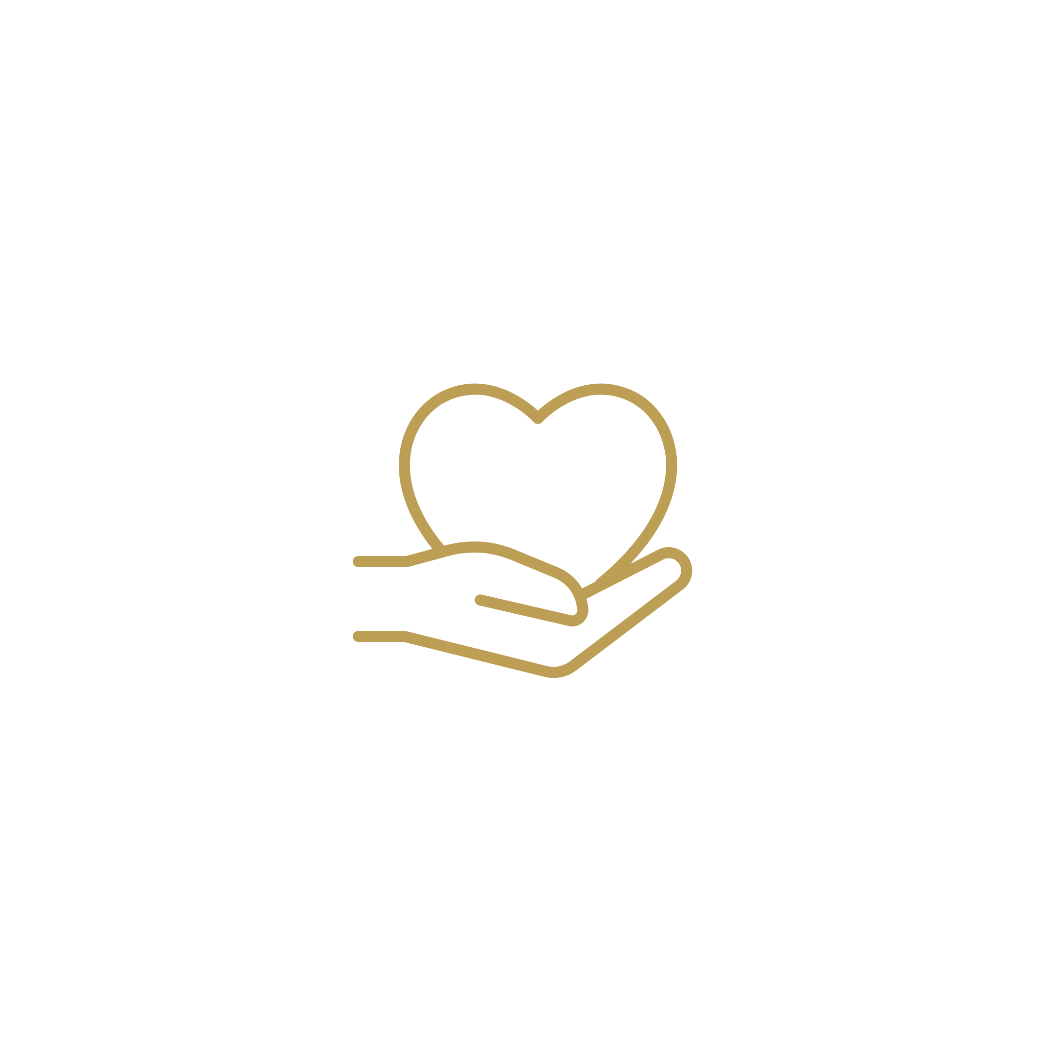 Minimalist line drawing of a hand holding a heart