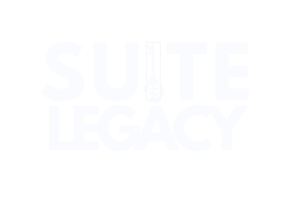 White text reading 'SUITE LEGACY' on a black background.