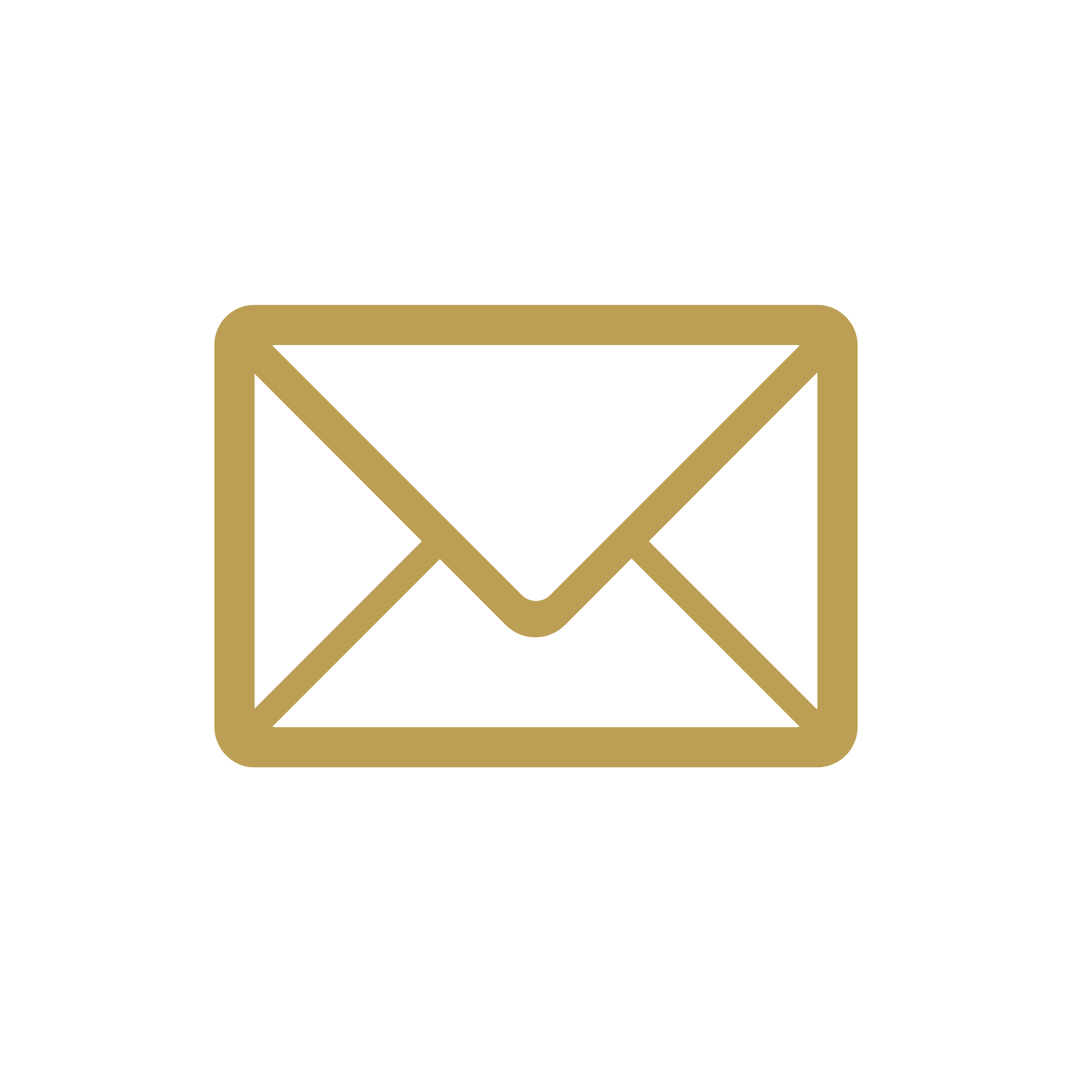 Gold envelope icon on black background.