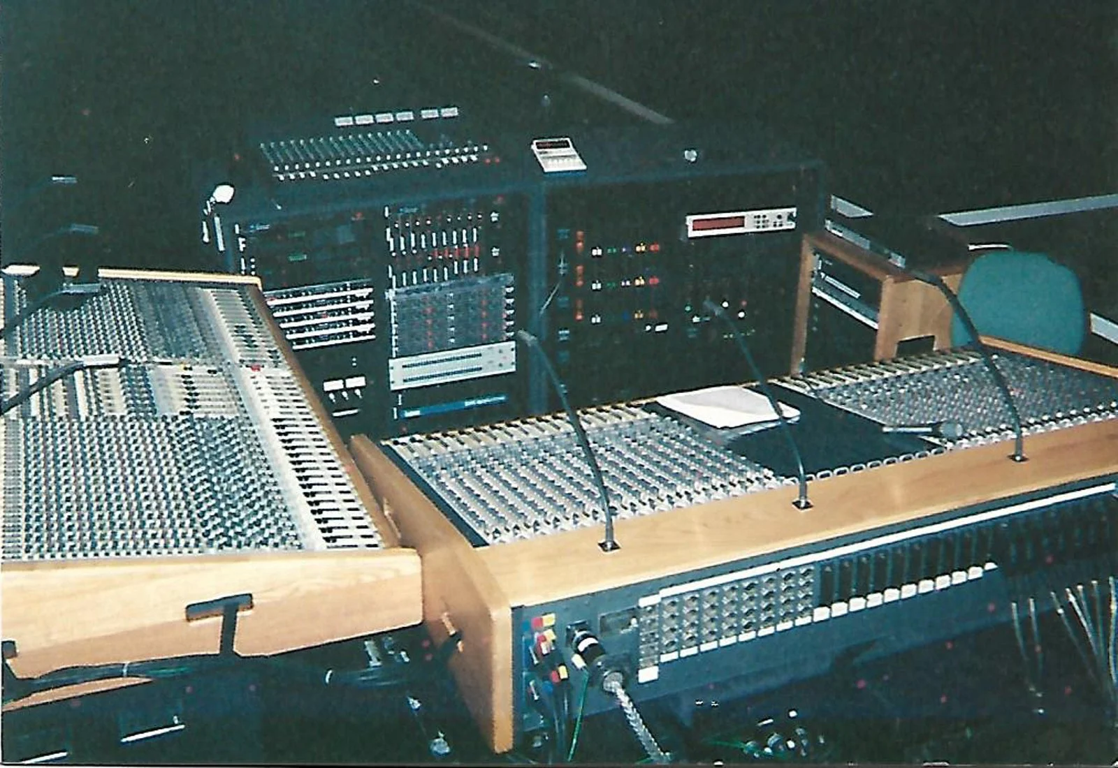 Mixing console setup for The Moody Blues.