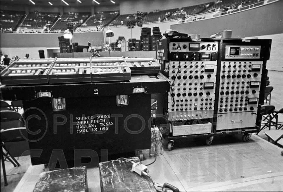 Showco mixing and rack equipment. Photograph by Carl Dunn.