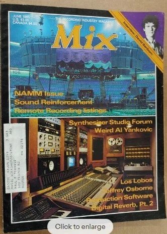 Mix Magazine June 1985 Edition - Cover