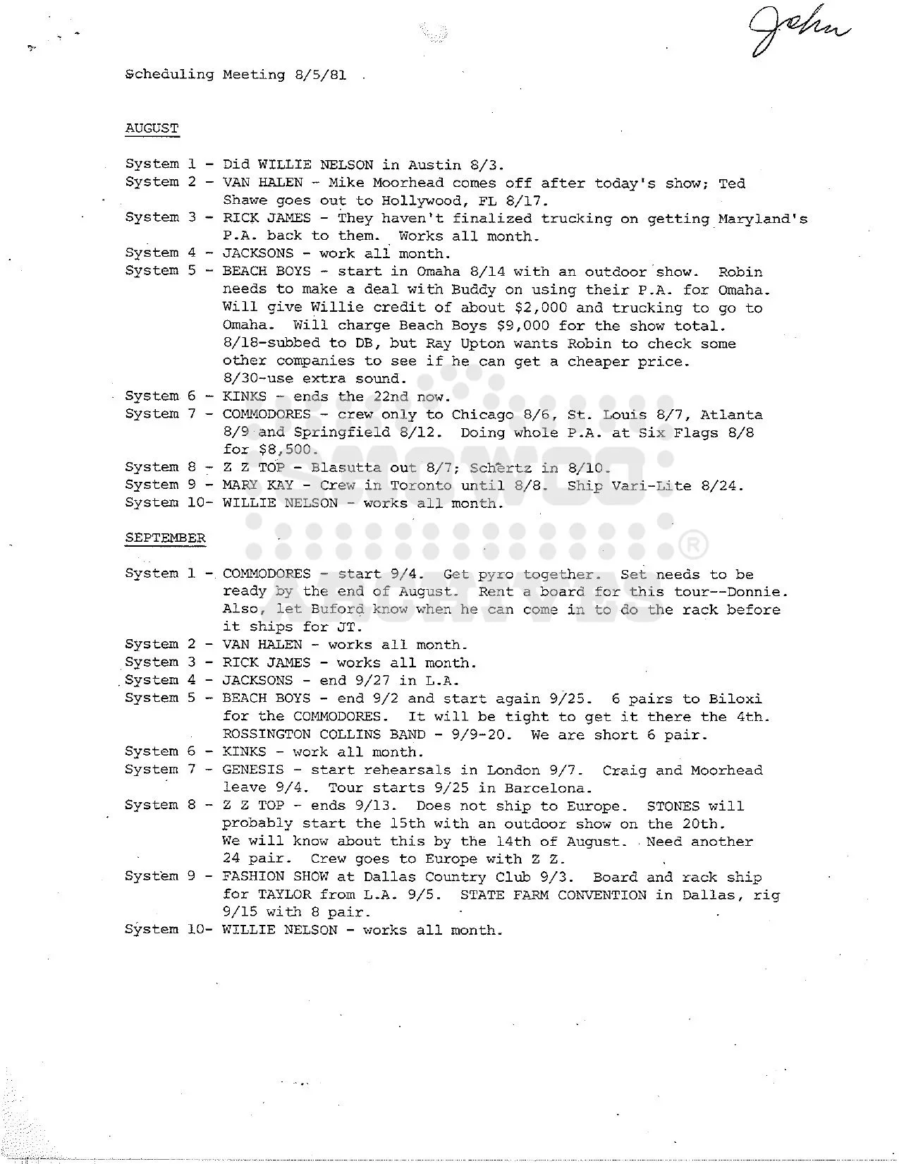 August 5, 1981 Meeting Agenda p. 1