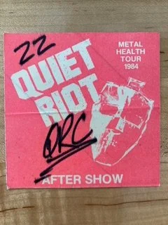 Quiet Riot Mental Health Tour 1984 backstage pass - courtesy of Jim Beck