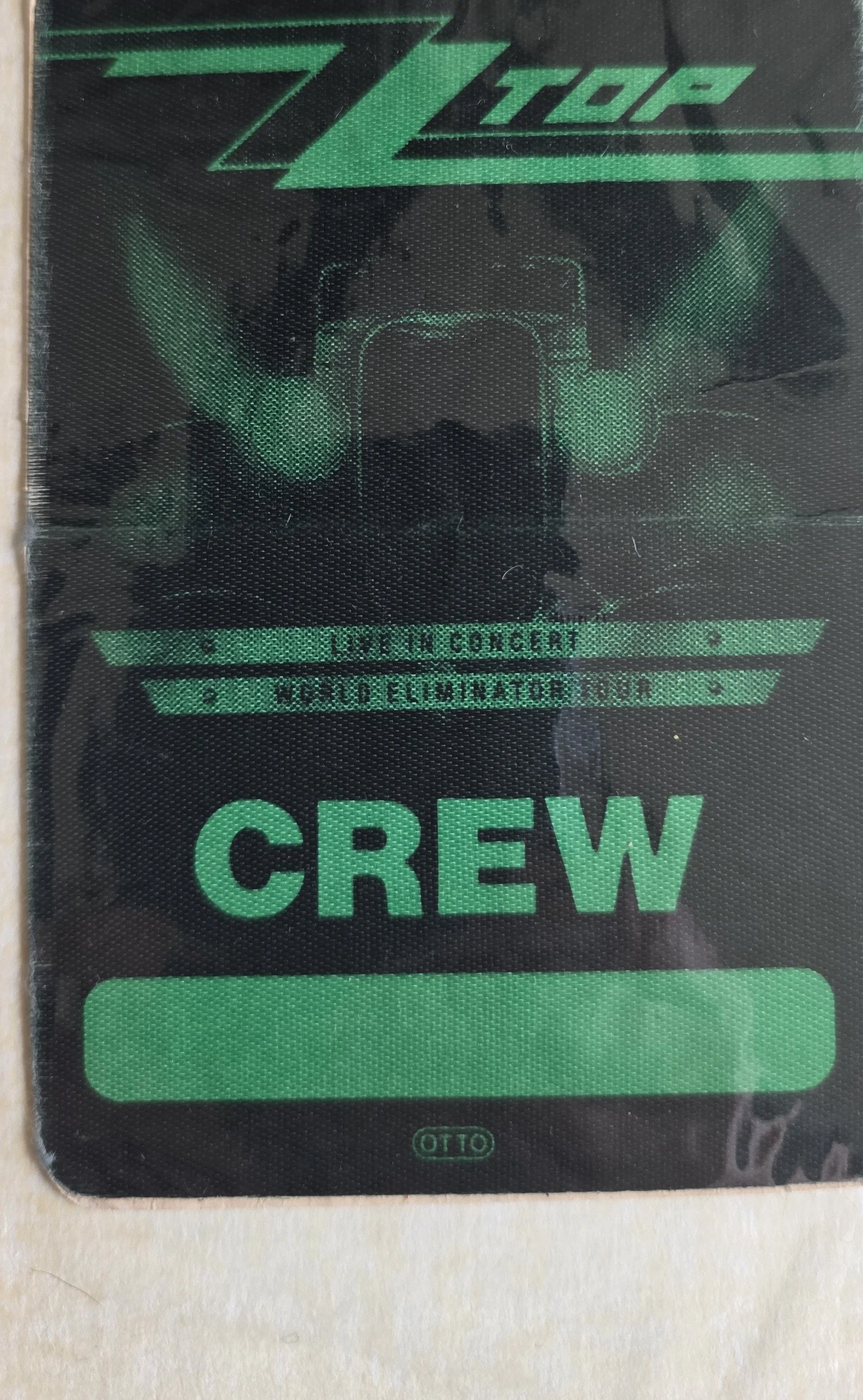 World Eliminator Tour crew pass. Courtesy of the Sizemore Estate.