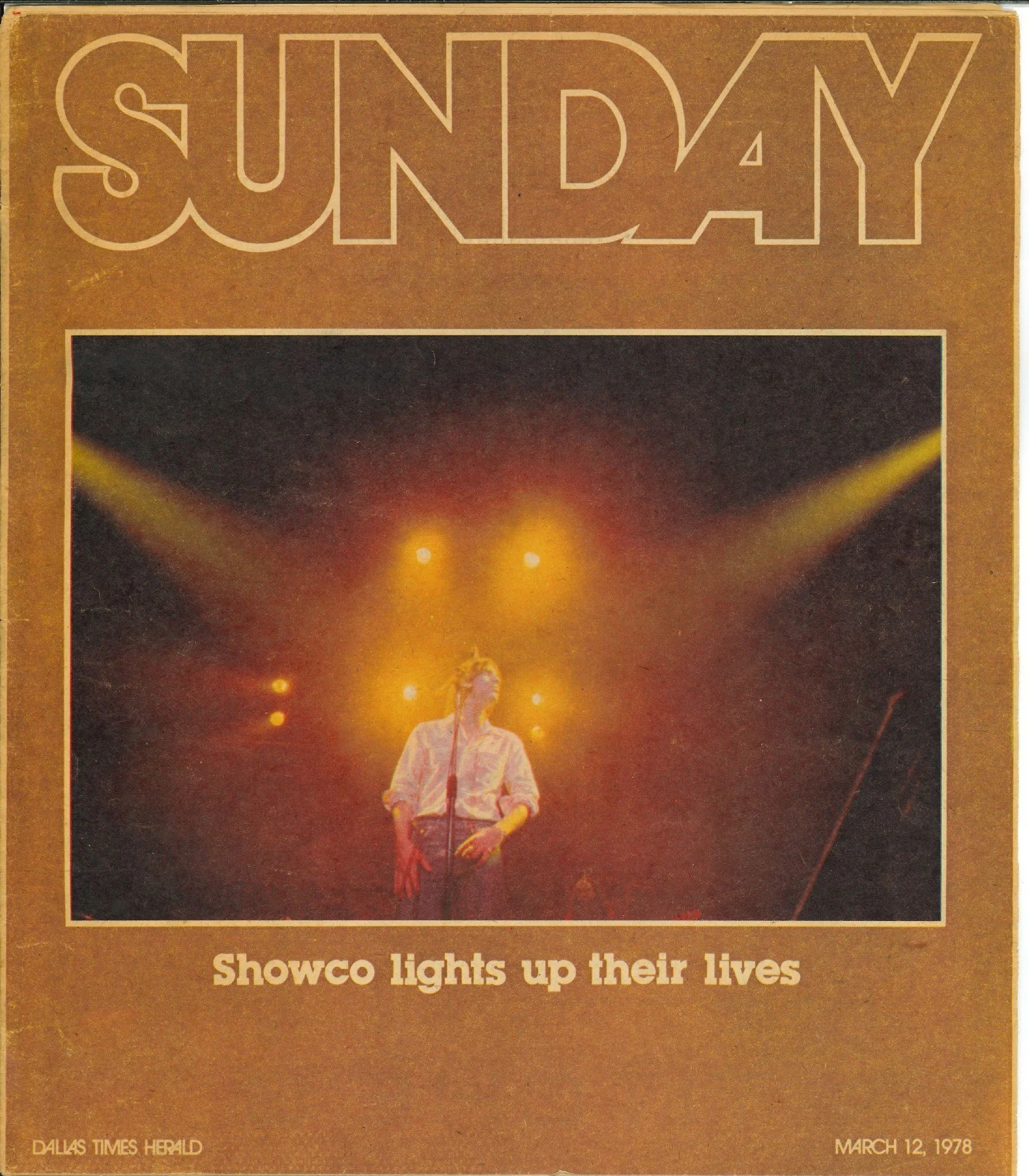 March 12, 1978 Dallas Times Herald Sunday Insert Cover 'Showco lights up their lives' article p.1 
