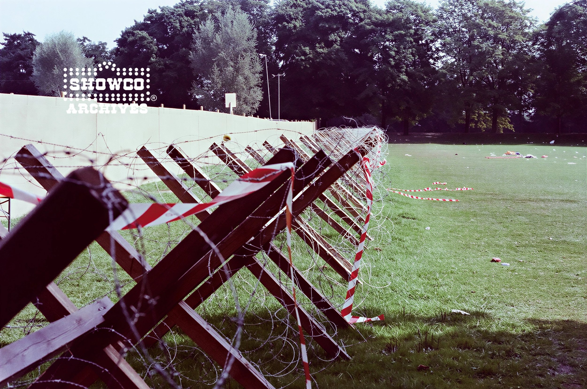 Temporary festival fencing at Summertime Open Air Festival, Ulm, Germany, 1978. Courtesy of the Showco Archives.