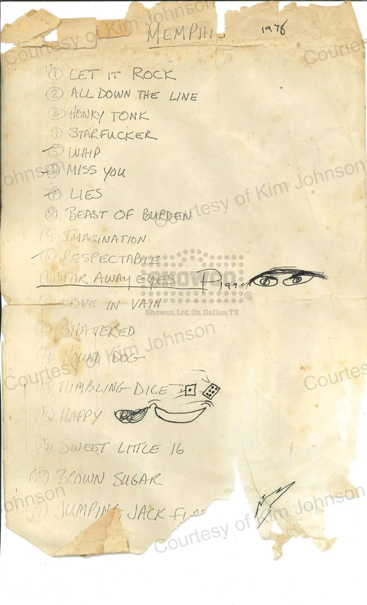 1978 Rolling Stones setlist, Memphis, TN